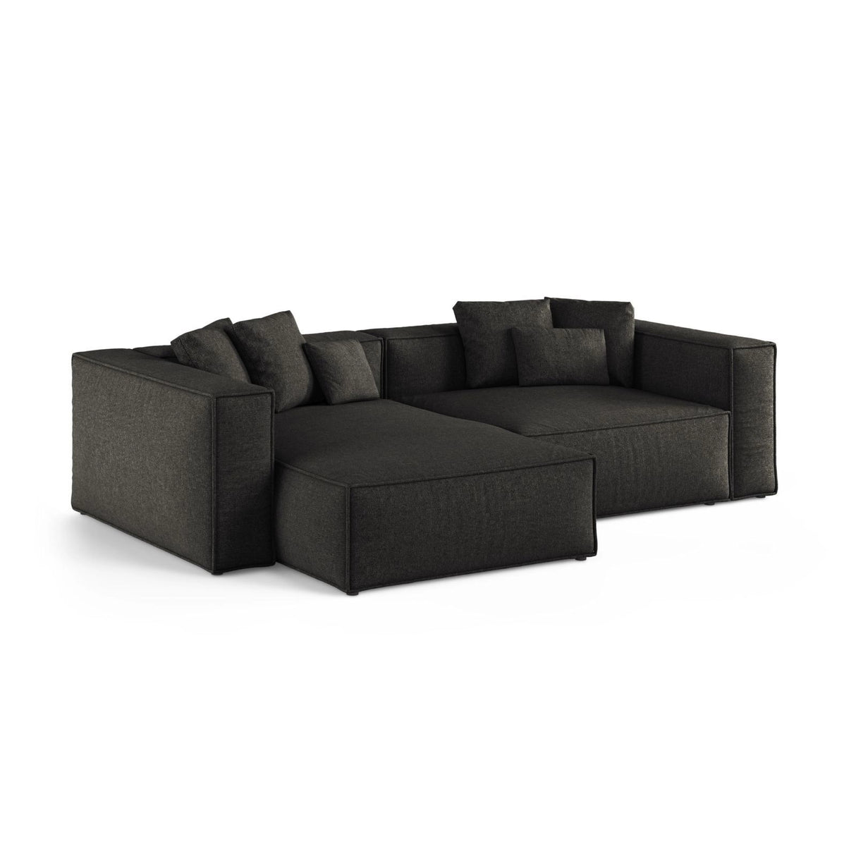 Aveiro 3-Sitzer Ecksofa, Linke Seite, aus Chenille in Anthrazit (Eden 21 Black), 254x167x86 cm von Cosmopolitan Design – Bild 2