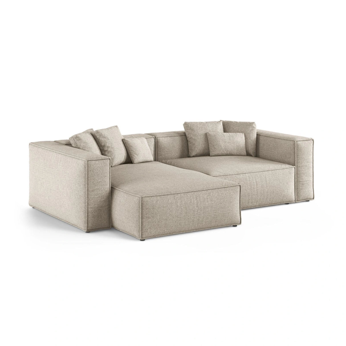 Aveiro 3-Sitzer Ecksofa, Linke Seite, aus Chenille in Dunkelbeige (Eden 4 Beige), 254x167x86 cm von Cosmopolitan Design – Bild 2