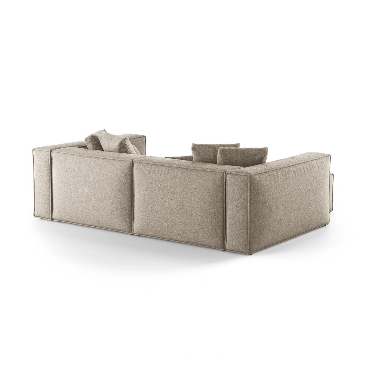 Aveiro 3-Sitzer Ecksofa, Linke Seite, aus Chenille in Dunkelbeige (Eden 4 Beige), 254x167x86 cm von Cosmopolitan Design – Bild 3