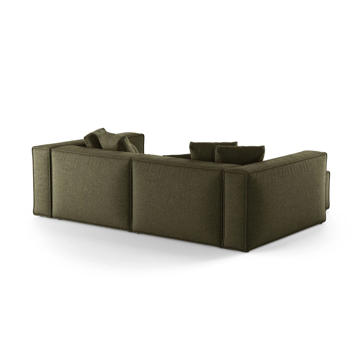 Aveiro 3-Sitzer Ecksofa, Linke Seite, aus Chenille in Grün (Eden 12 Olive), 254x167x86 cm von Cosmopolitan Design – Bild 3