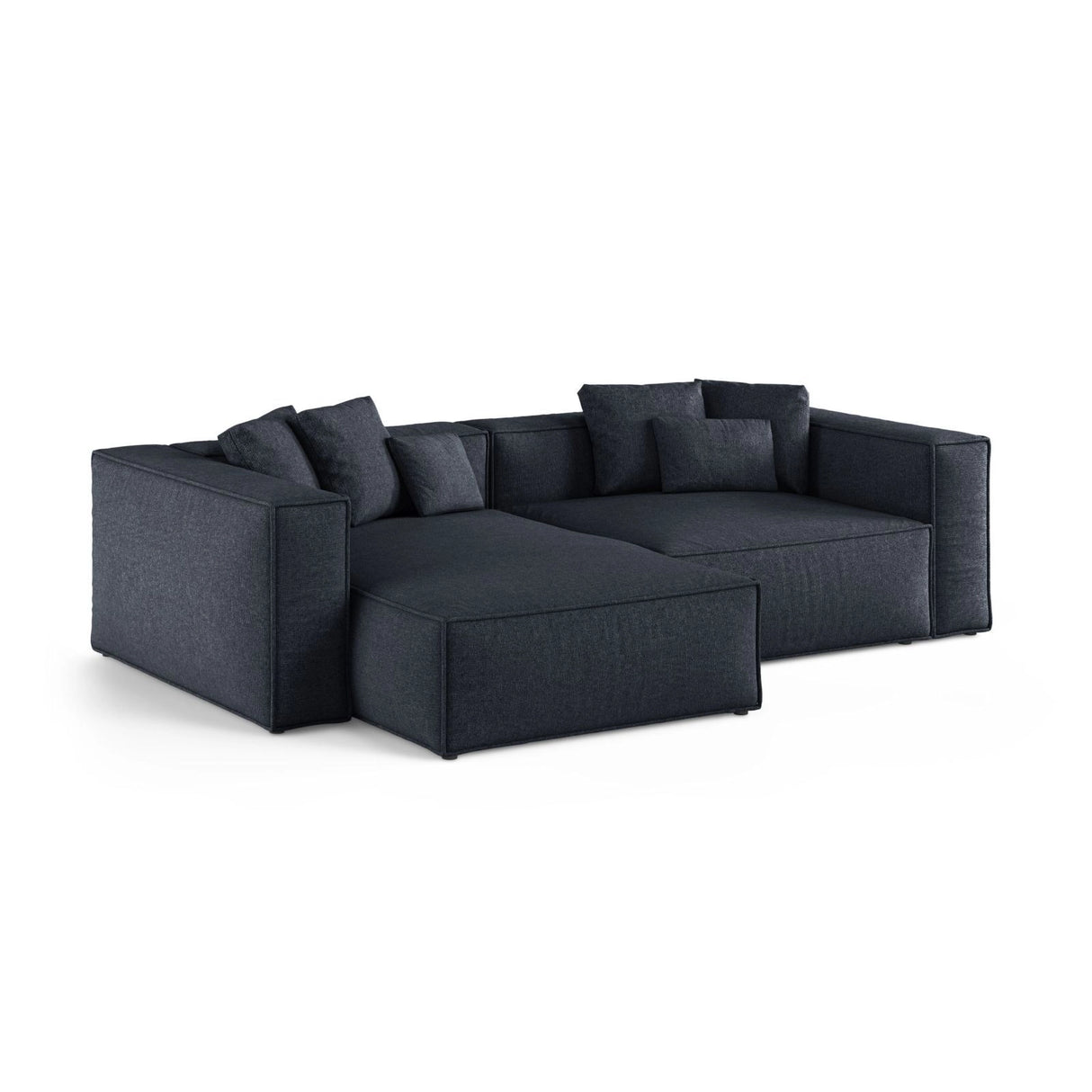 Aveiro 3-Sitzer Ecksofa, Linke Seite, aus Chenille in Marineblau (Eden 16 Deep Blue), 254x167x86 cm von Cosmopolitan Design – Bild 2
