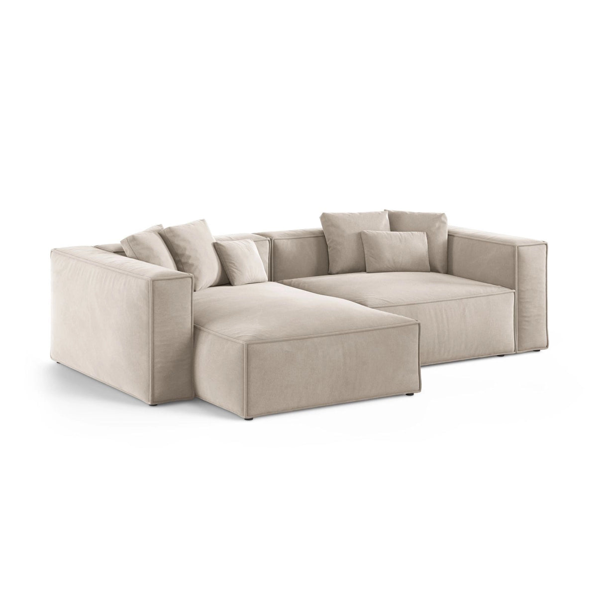 Aveiro 3-Sitzer Ecksofa, Linke Seite, aus Samt, Chenille oder Strukturstoff, 254x167x86 cm von Cosmopolitan Design – Bild 2