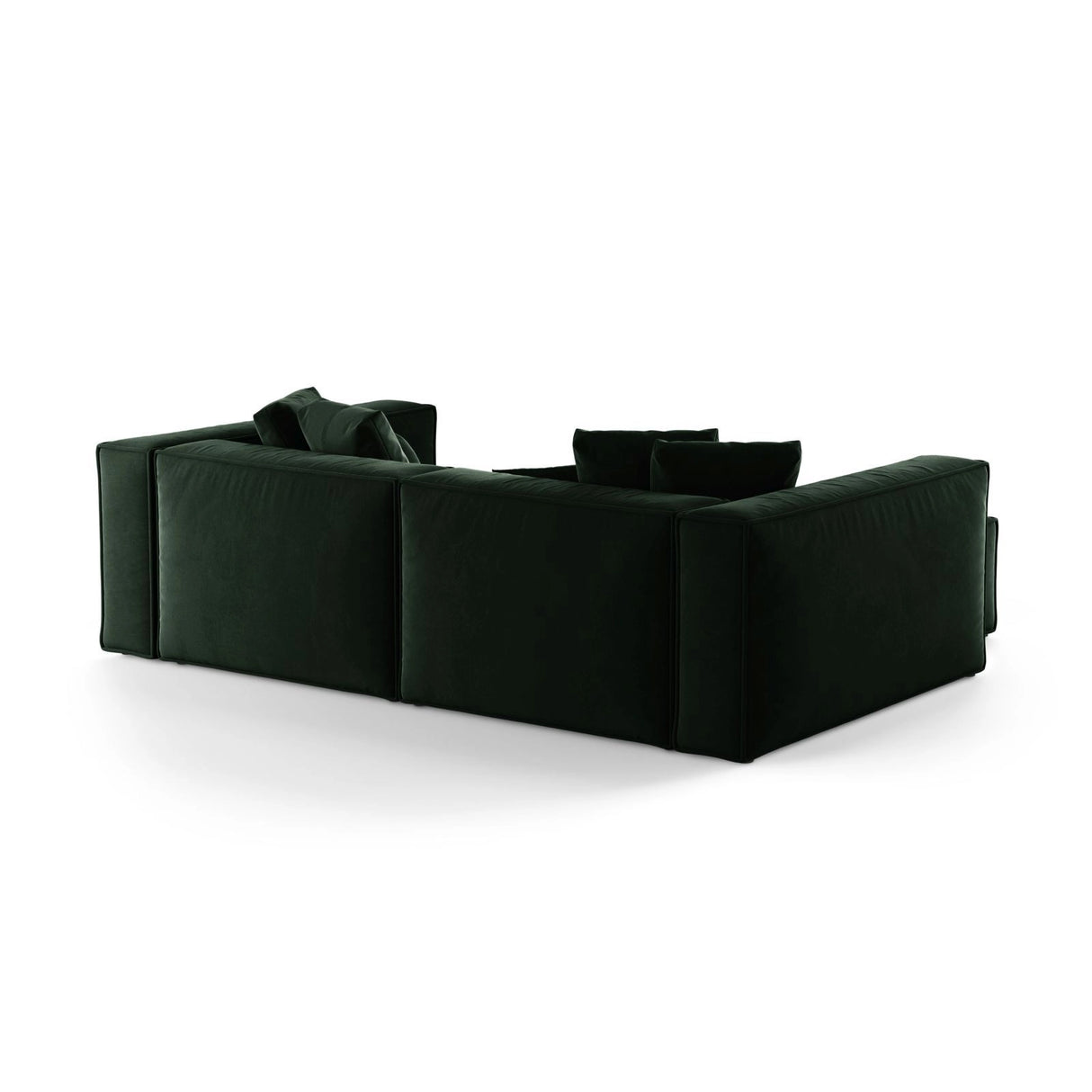 Aveiro 3-Sitzer Ecksofa, Linke Seite, aus Samt in Flaschengrün (Casino Deep Green), 254x167x86 cm von Cosmopolitan Design – Bild 3