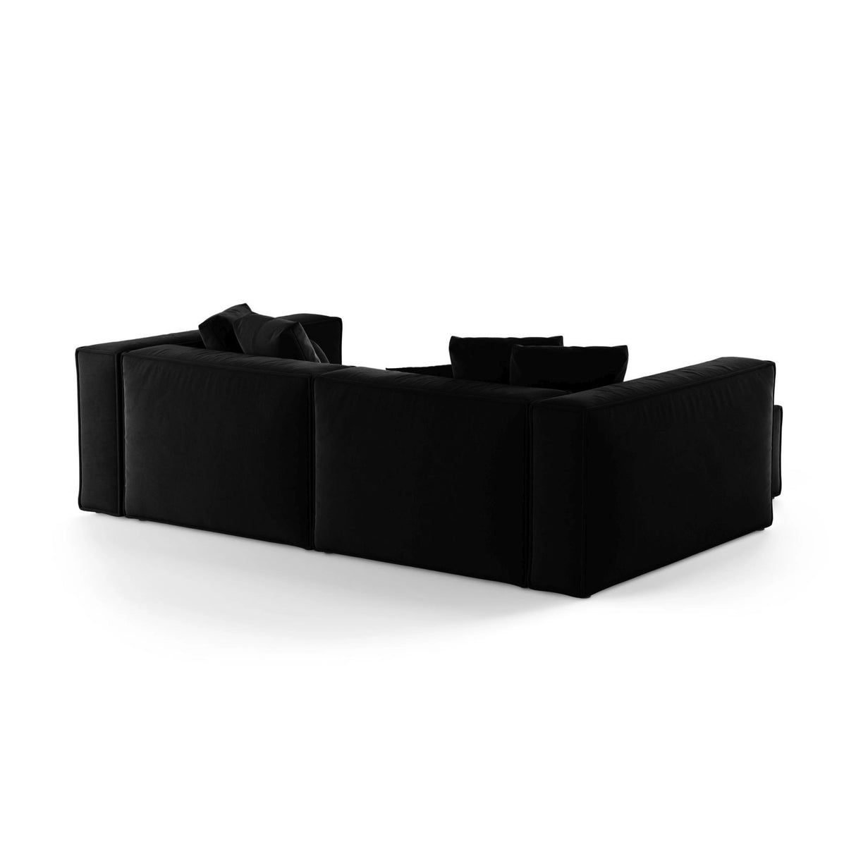 Aveiro 3-Sitzer Ecksofa, Linke Seite, aus Samt in Schwarz (Casino Black), 254x167x86 cm von Cosmopolitan Design – Bild 3