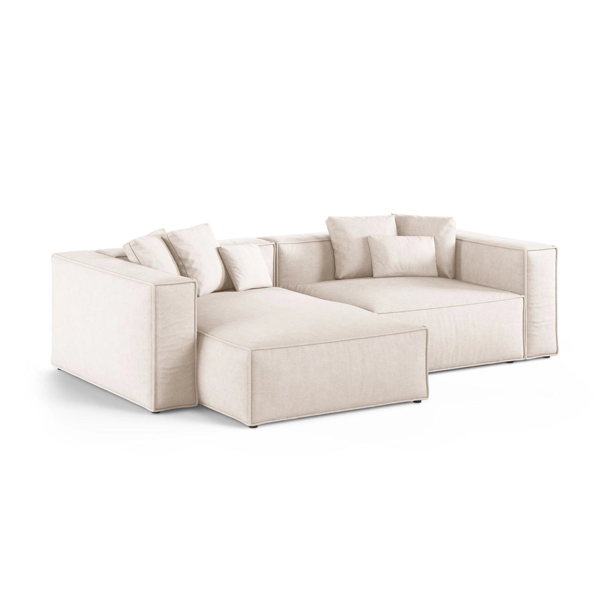 Aveiro 3-Sitzer Ecksofa, Linke Seite, aus Strukturierter Stoff in Beige (Liberty 2), 254x167x86 cm von Cosmopolitan Design – Bild 2