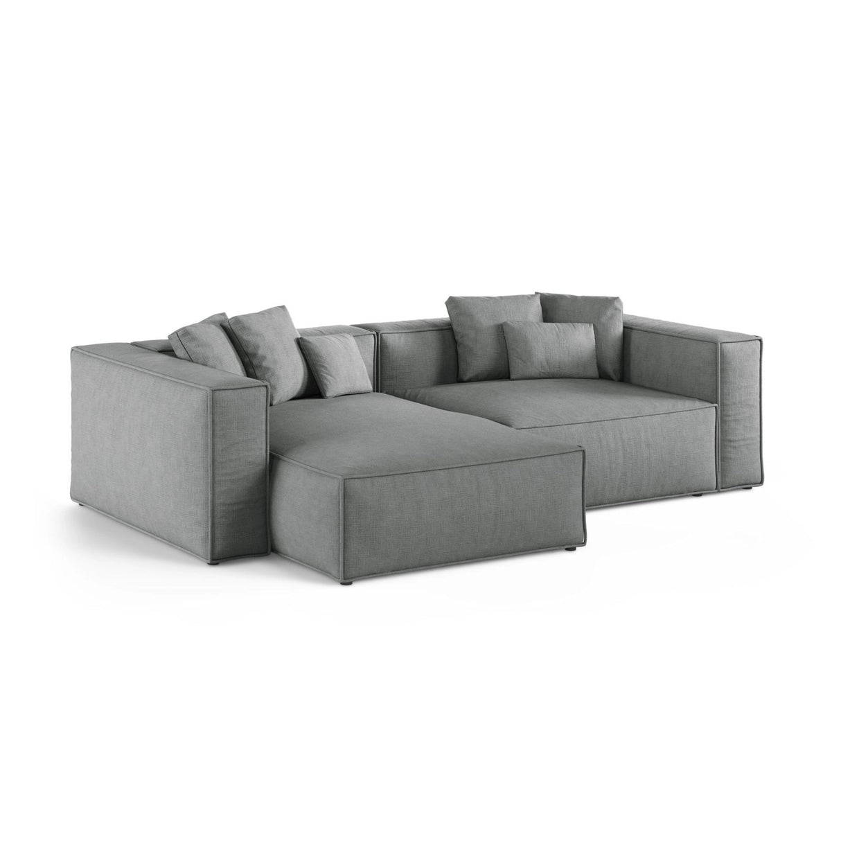 Aveiro 3-Sitzer Ecksofa, Linke Seite, aus Strukturierter Stoff in Grau (Liberty 20), 254x167x86 cm von Cosmopolitan Design – Bild 2