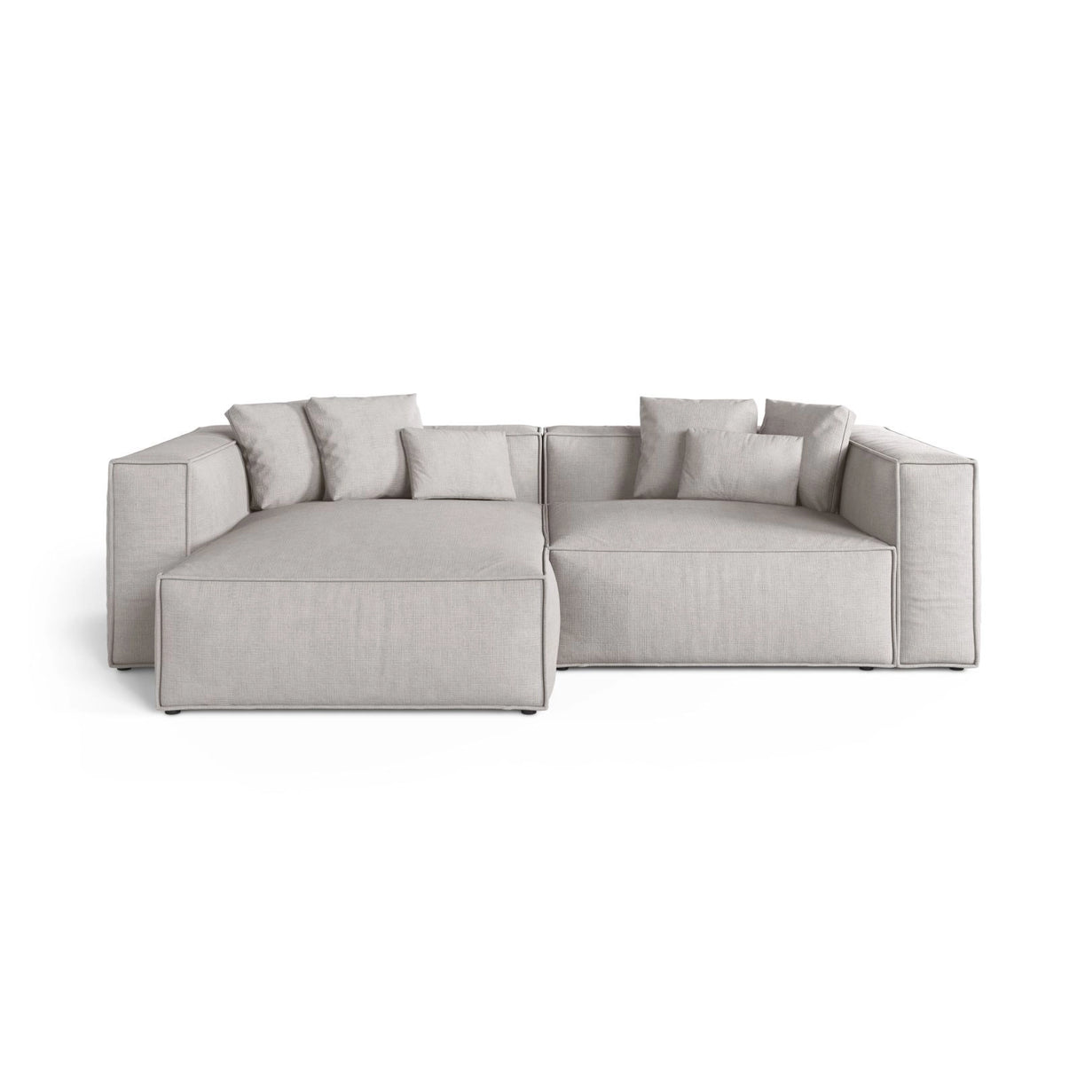 Aveiro 3-Sitzer Ecksofa, Linke Seite, aus Strukturierter Stoff in Hellgrau (Liberty 18), 254x167x86 cm von Cosmopolitan Design – Bild 1
