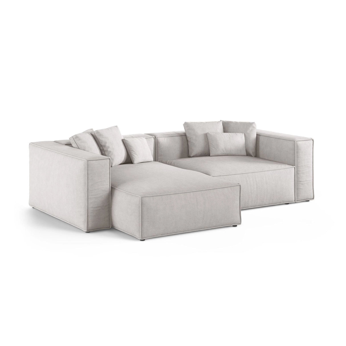 Aveiro 3-Sitzer Ecksofa, Linke Seite, aus Strukturierter Stoff in Hellgrau (Liberty 18), 254x167x86 cm von Cosmopolitan Design – Bild 2