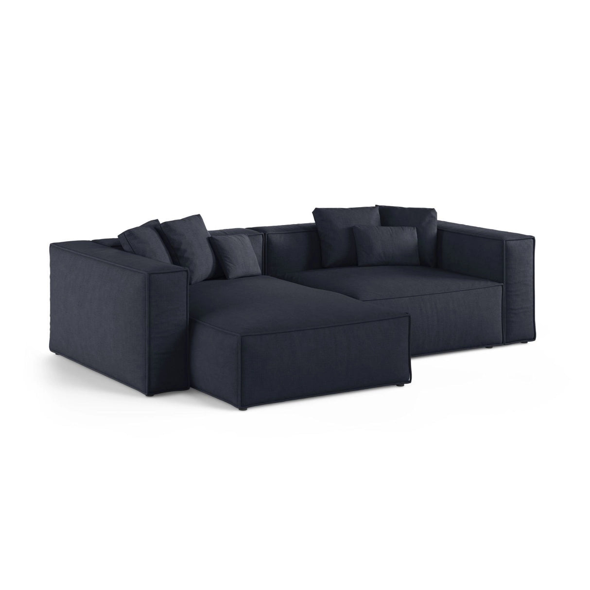 Aveiro 3-Sitzer Ecksofa, Linke Seite, aus Strukturierter Stoff in Marineblau (Liberty 15), 254x167x86 cm von Cosmopolitan Design – Bild 2