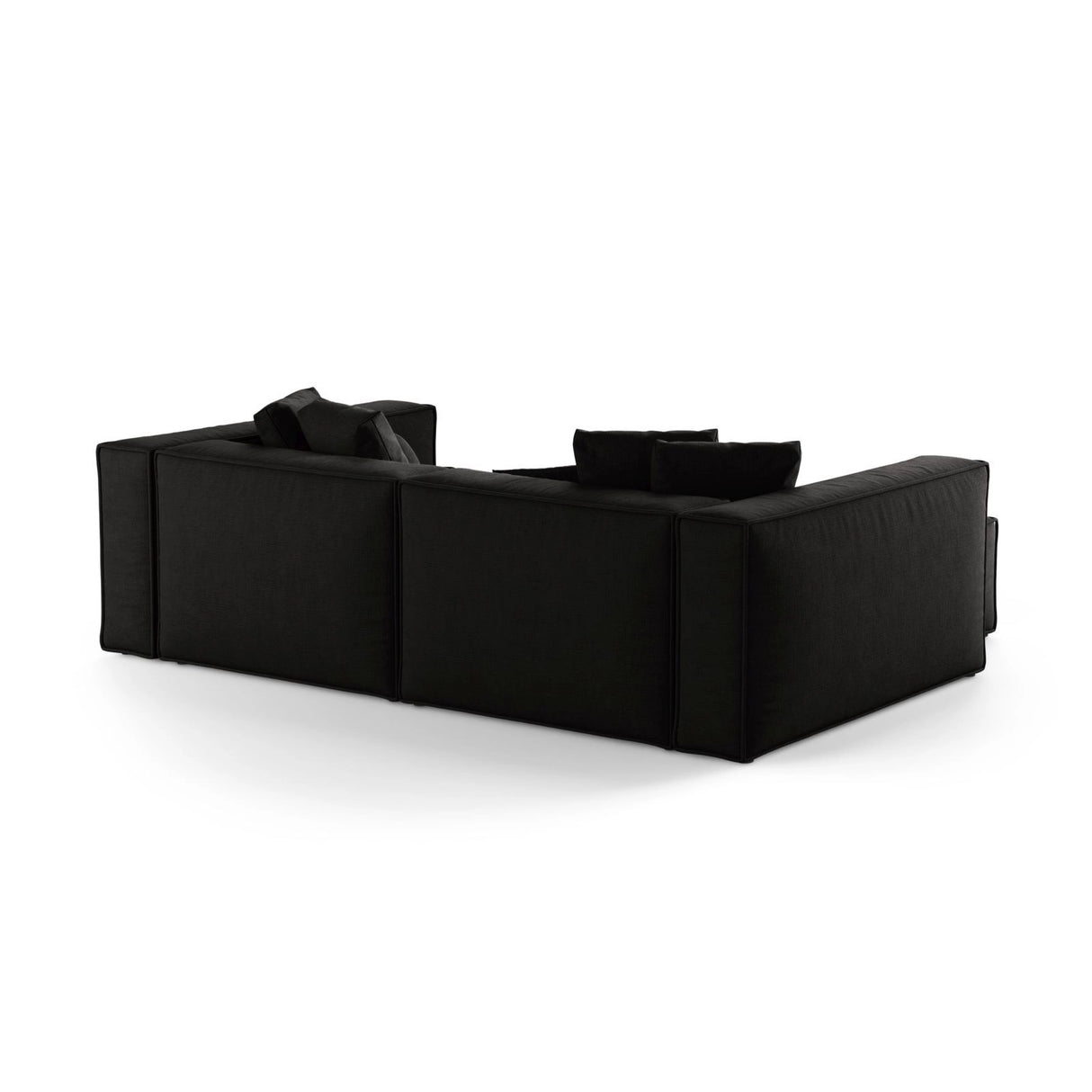 Aveiro 3-Sitzer Ecksofa, Linke Seite, aus Strukturierter Stoff in Schwarz (Liberty 22), 254x167x86 cm von Cosmopolitan Design – Bild 3