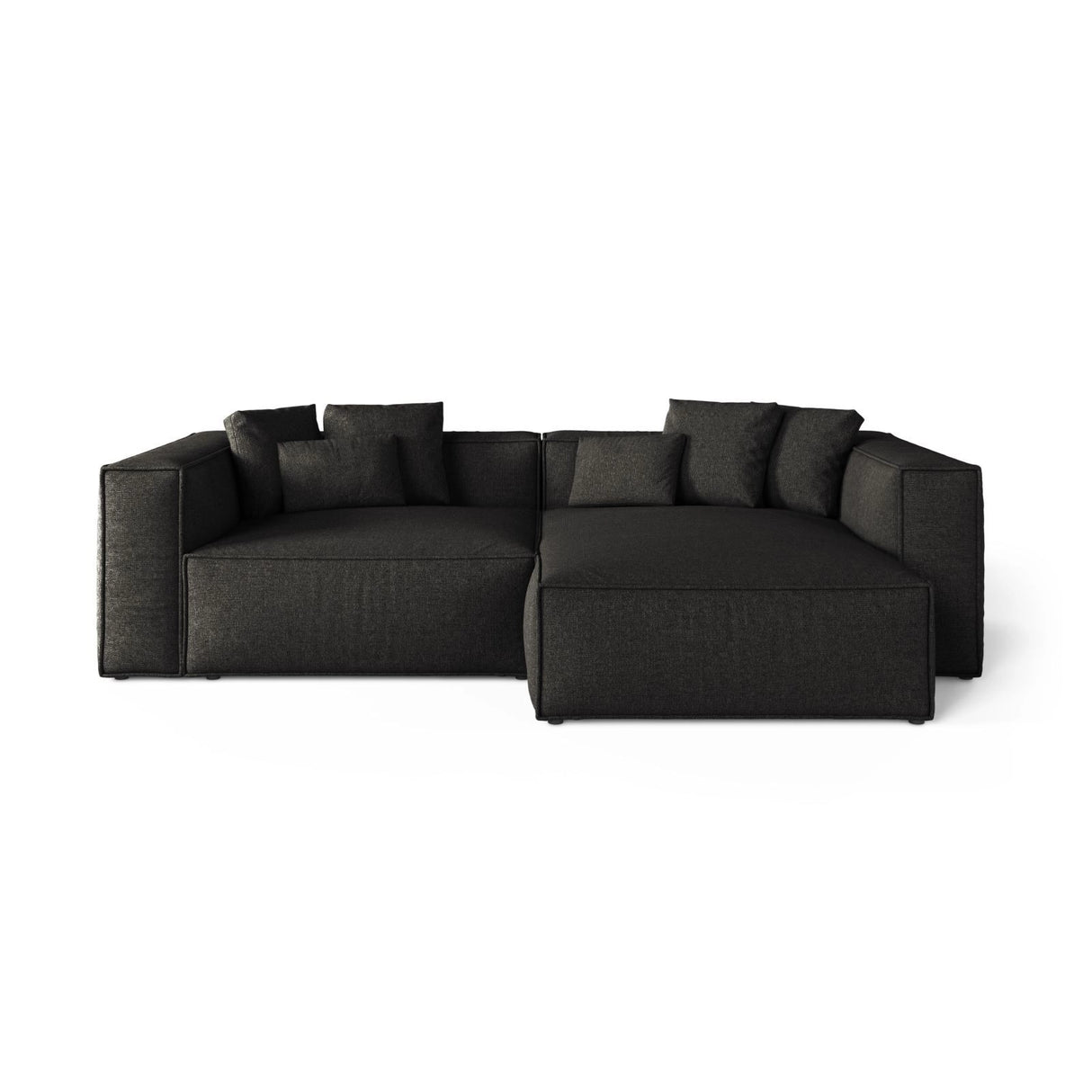 Aveiro 3-Sitzer Ecksofa, Rechte Seite, aus Chenille in Anthrazit (Eden 21 Black), 254x167x86 cm von Cosmopolitan Design – Bild 1