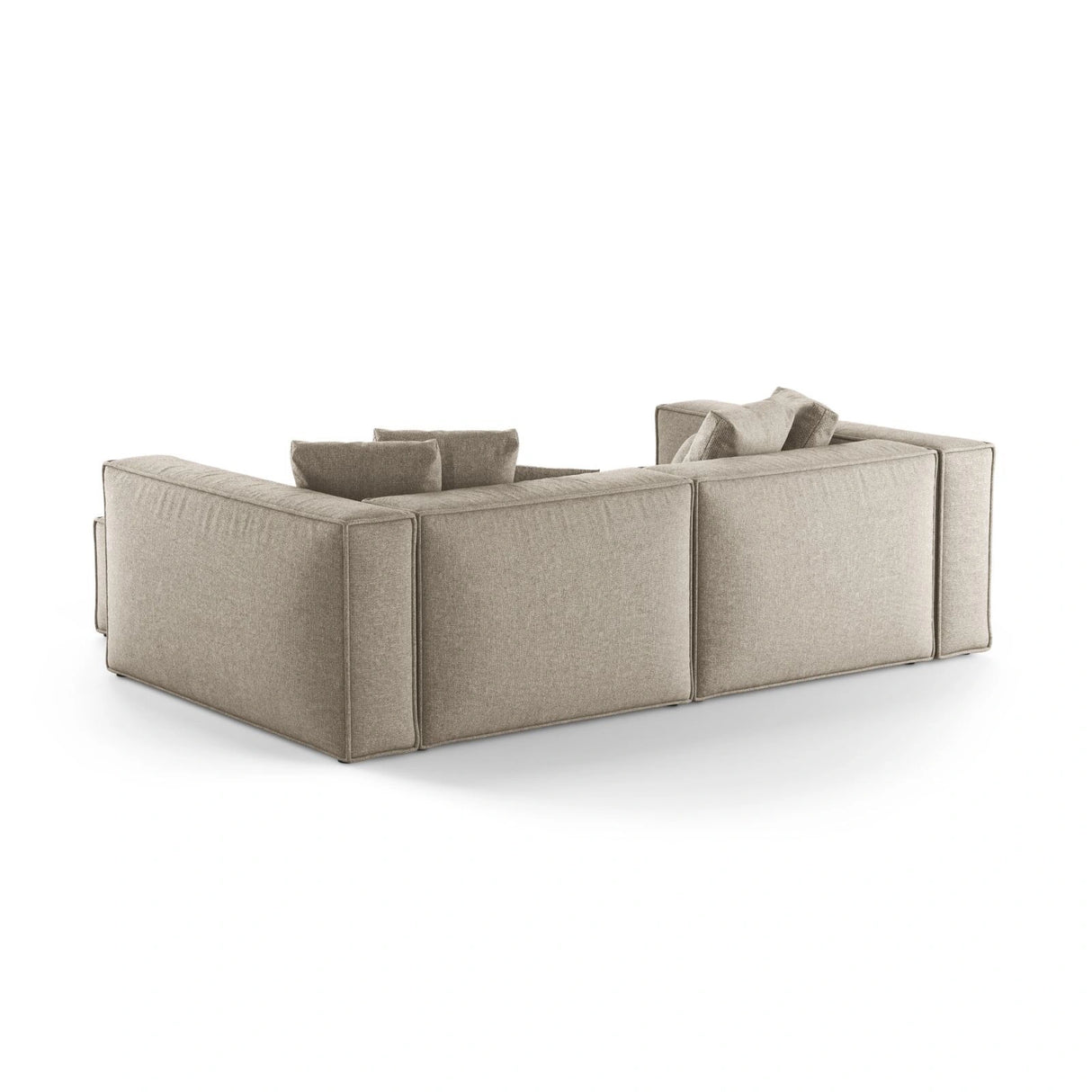 Aveiro 3-Sitzer Ecksofa, Rechte Seite, aus Chenille in Dunkelbeige (Eden 4 Beige), 254x167x86 cm von Cosmopolitan Design – Bild 3