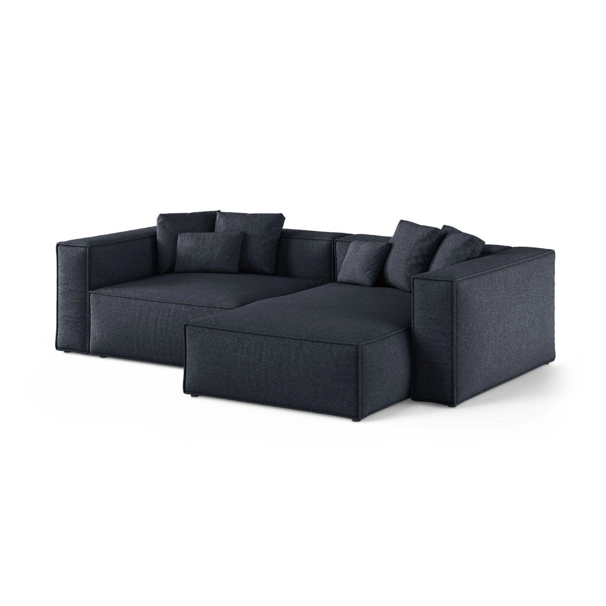 Aveiro 3-Sitzer Ecksofa, Rechte Seite, aus Chenille in Marineblau (Eden 16 Deep Blue), 254x167x86 cm von Cosmopolitan Design – Bild 2