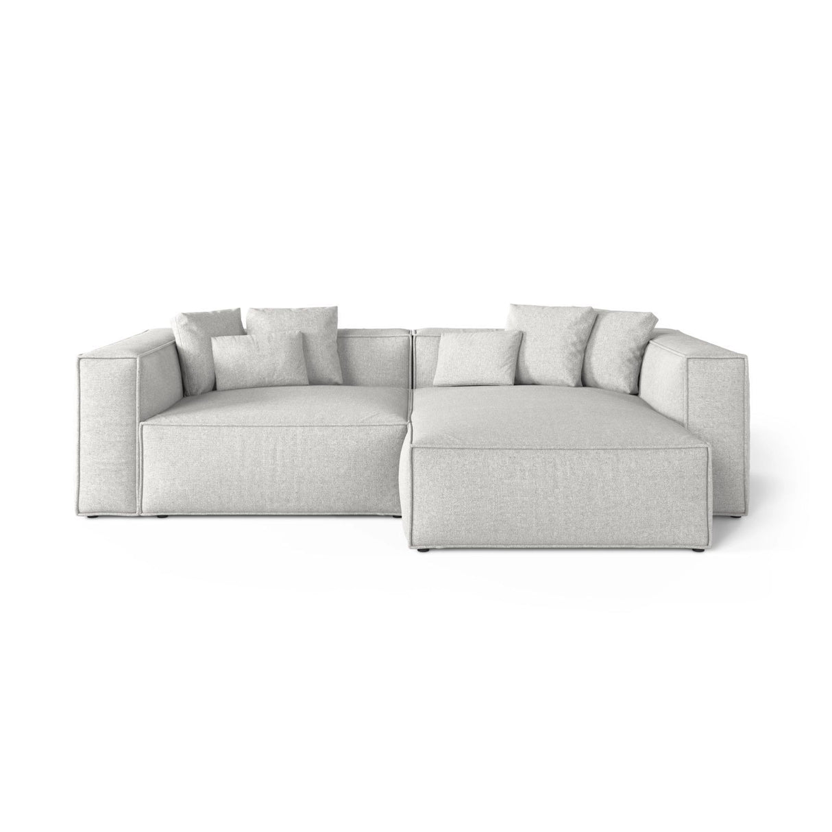 Aveiro 3-Sitzer Ecksofa, Rechte Seite, aus Chenille in Silber (Eden 17 Silver), 254x167x86 cm von Cosmopolitan Design – Bild 1