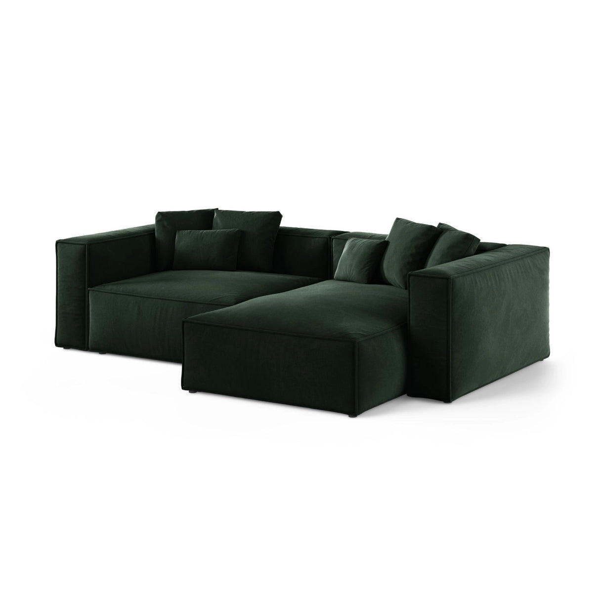 Aveiro 3-Sitzer Ecksofa, Rechte Seite, aus Samt in Flaschengrün (Casino Deep Green), 254x167x86 cm von Cosmopolitan Design – Bild 2