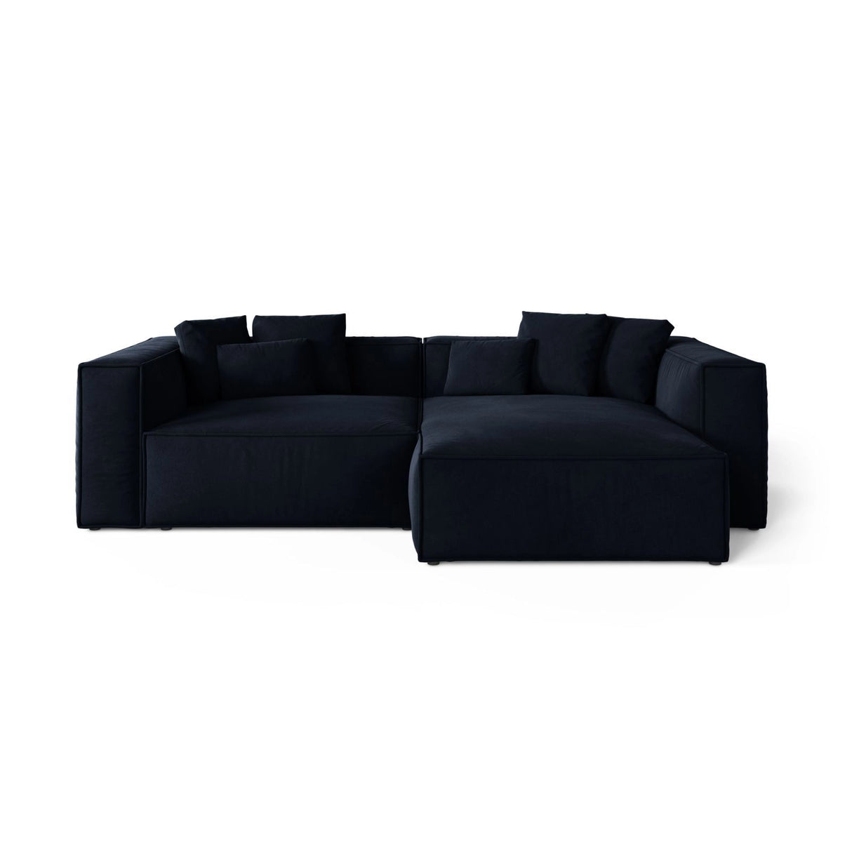 Aveiro 3-Sitzer Ecksofa, Rechte Seite, aus Samt in Königsblau (Casino Deep Blue), 254x167x86 cm von Cosmopolitan Design – Bild 1