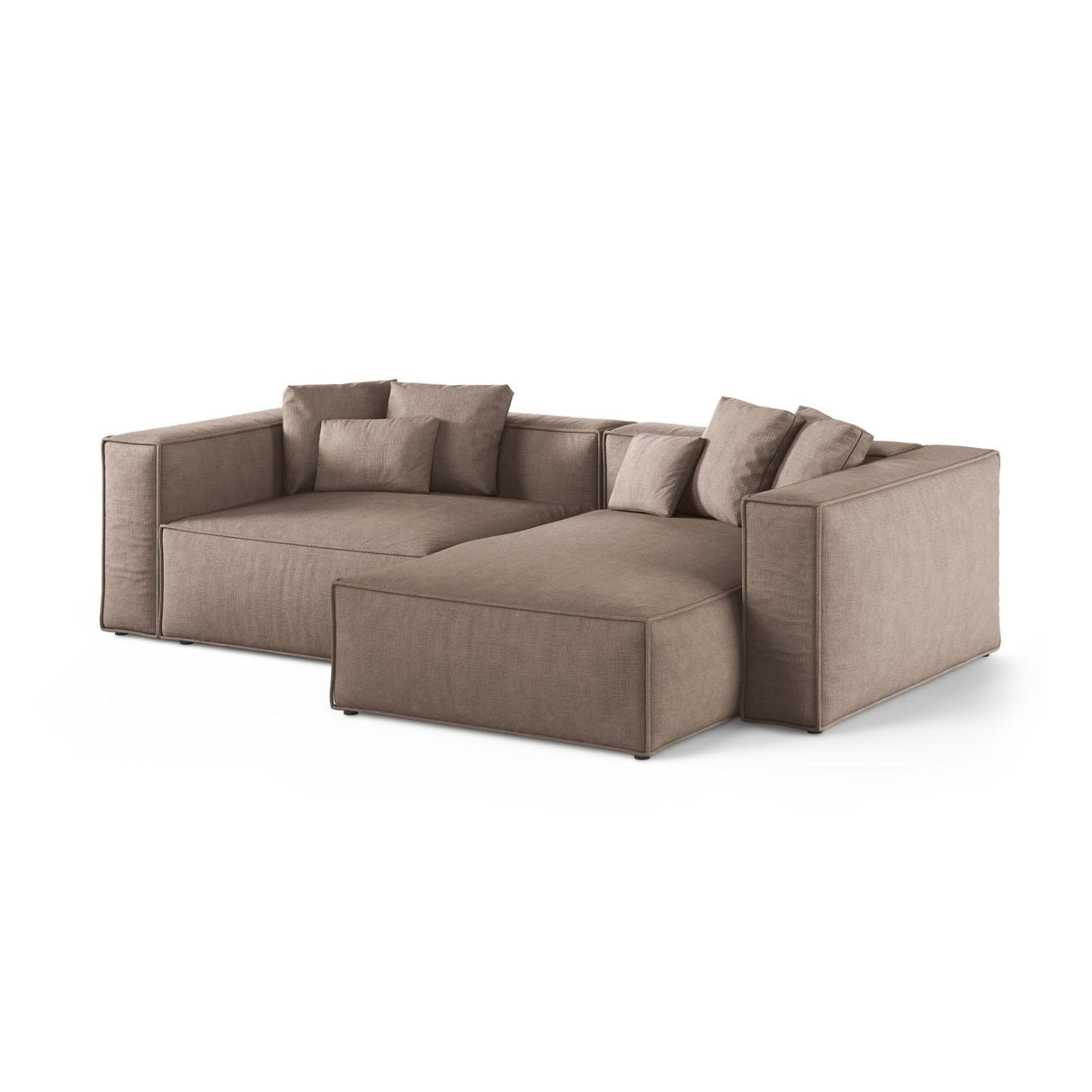 Aveiro 3-Sitzer Ecksofa, Rechte Seite, aus Strukturierter Stoff in Cappuccino (Liberty 5), 254x167x86 cm von Cosmopolitan Design – Bild 2