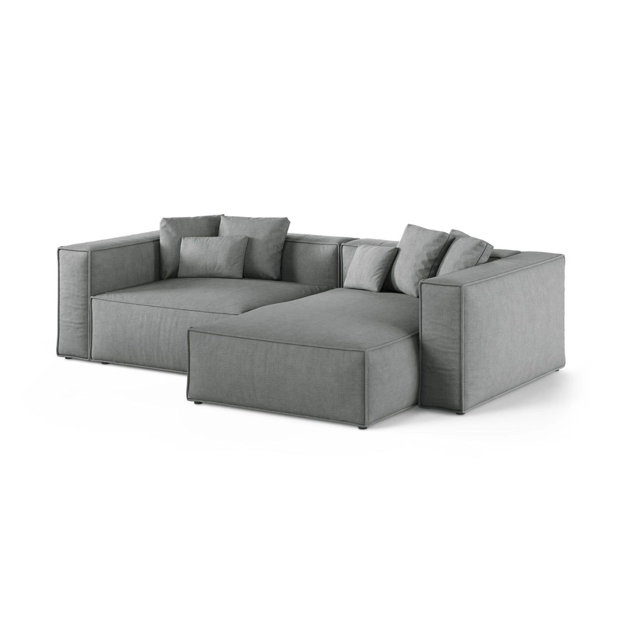 Aveiro 3-Sitzer Ecksofa, Rechte Seite, aus Strukturierter Stoff in Grau (Liberty 20), 254x167x86 cm von Cosmopolitan Design – Bild 2