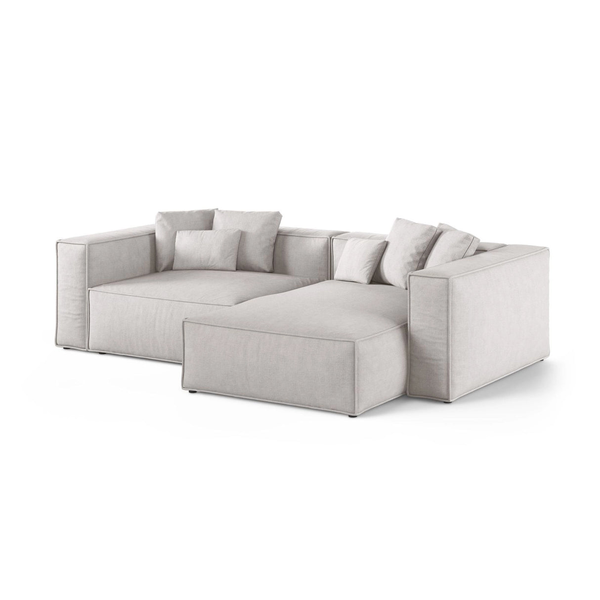 Aveiro 3-Sitzer Ecksofa, Rechte Seite, aus Strukturierter Stoff in Hellgrau (Liberty 18), 254x167x86 cm von Cosmopolitan Design – Bild 2