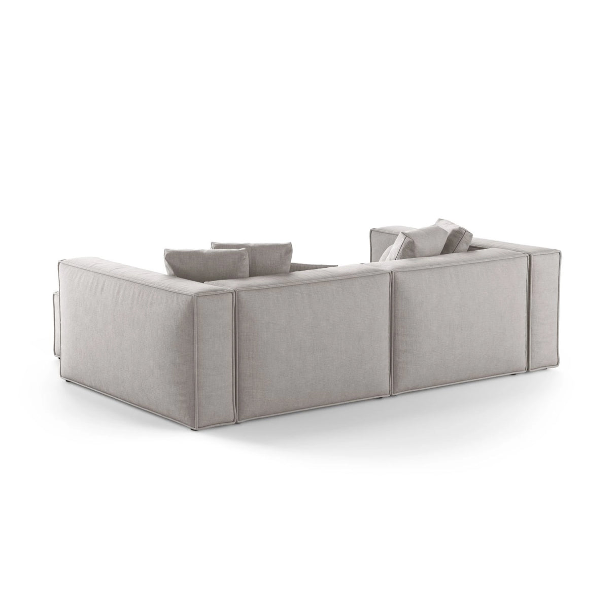 Aveiro 3-Sitzer Ecksofa, Rechte Seite, aus Strukturierter Stoff in Hellgrau (Liberty 18), 254x167x86 cm von Cosmopolitan Design – Bild 3