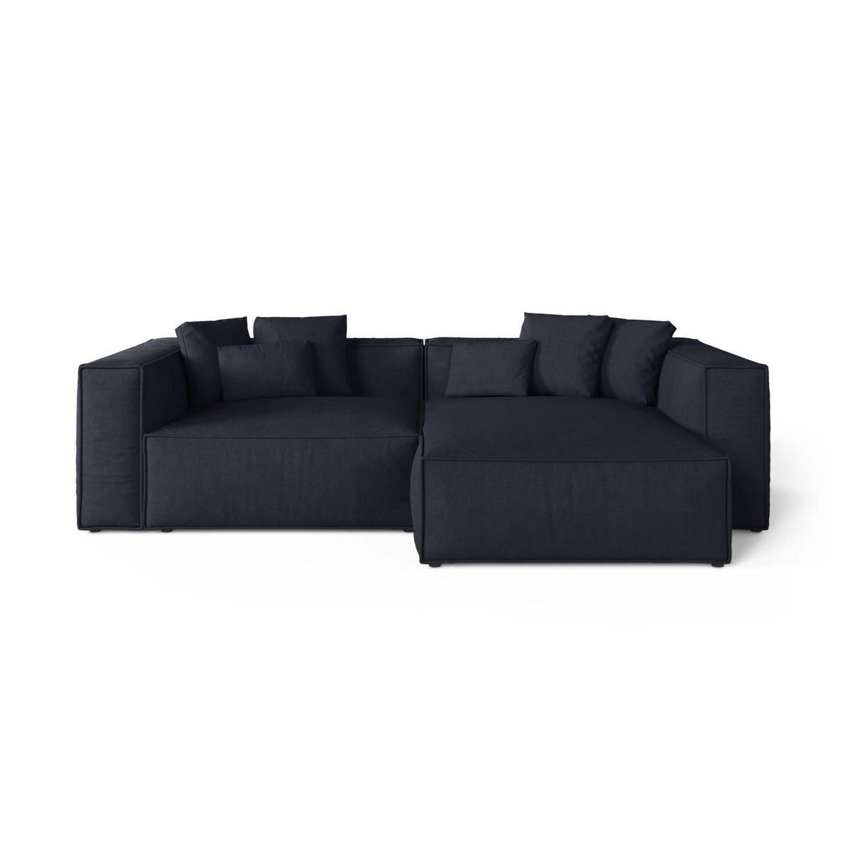 Aveiro 3-Sitzer Ecksofa, Rechte Seite, aus Strukturierter Stoff in Marineblau (Liberty 15), 254x167x86 cm von Cosmopolitan Design – Bild 1