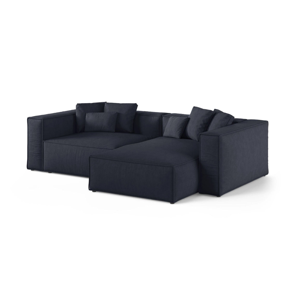 Aveiro 3-Sitzer Ecksofa, Rechte Seite, aus Strukturierter Stoff in Marineblau (Liberty 15), 254x167x86 cm von Cosmopolitan Design – Bild 2