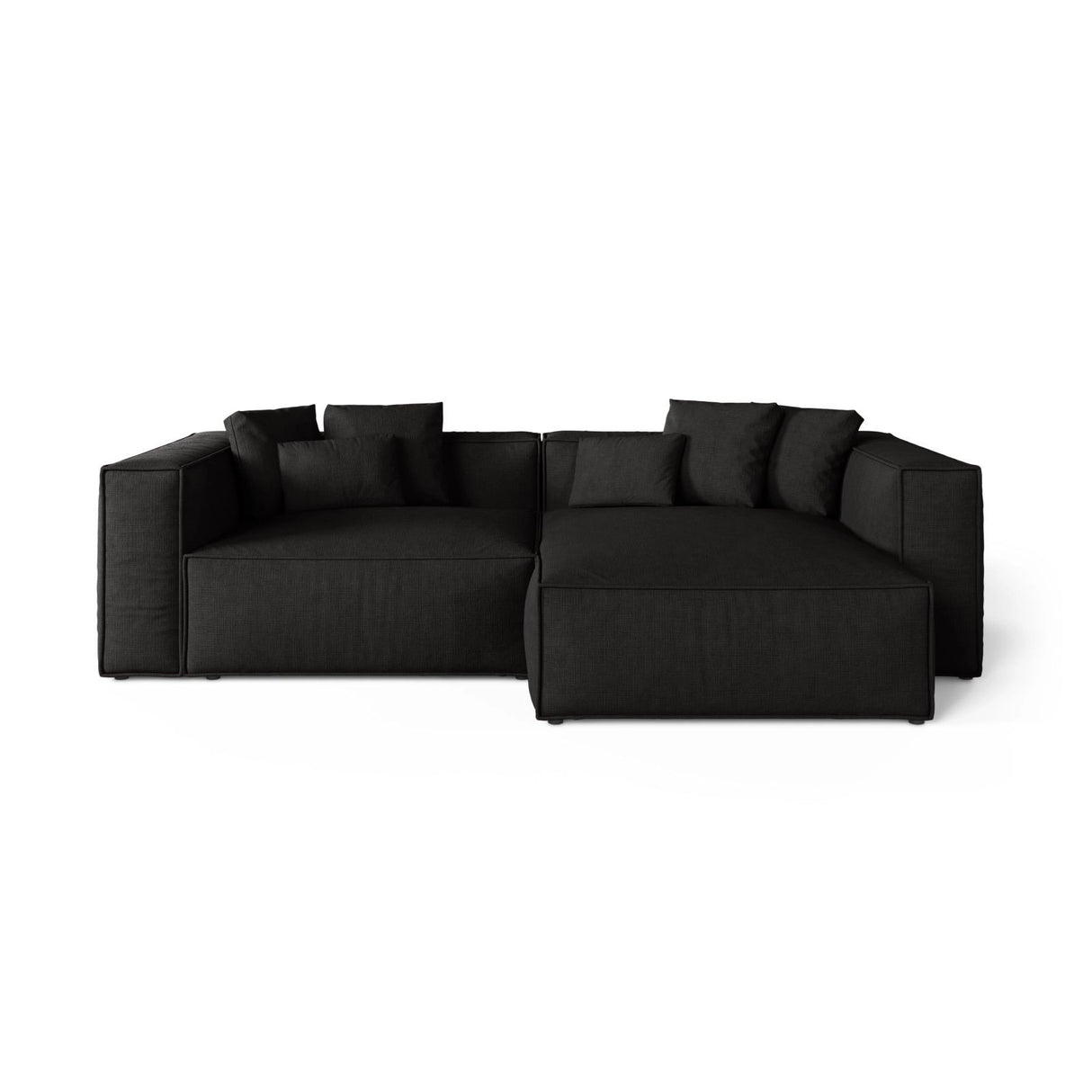 Aveiro 3-Sitzer Ecksofa, Rechte Seite, aus Strukturierter Stoff in Schwarz (Liberty 22), 254x167x86 cm von Cosmopolitan Design – Bild 1