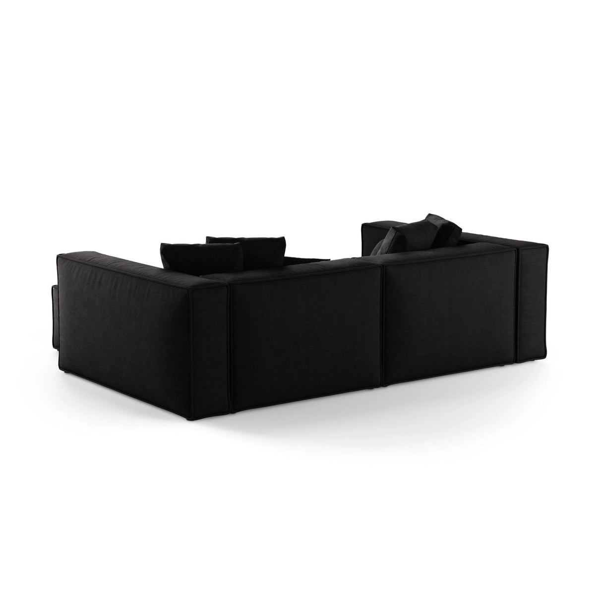 Aveiro 3-Sitzer Ecksofa, Rechte Seite, aus Strukturierter Stoff in Schwarz (Liberty 22), 254x167x86 cm von Cosmopolitan Design – Bild 3