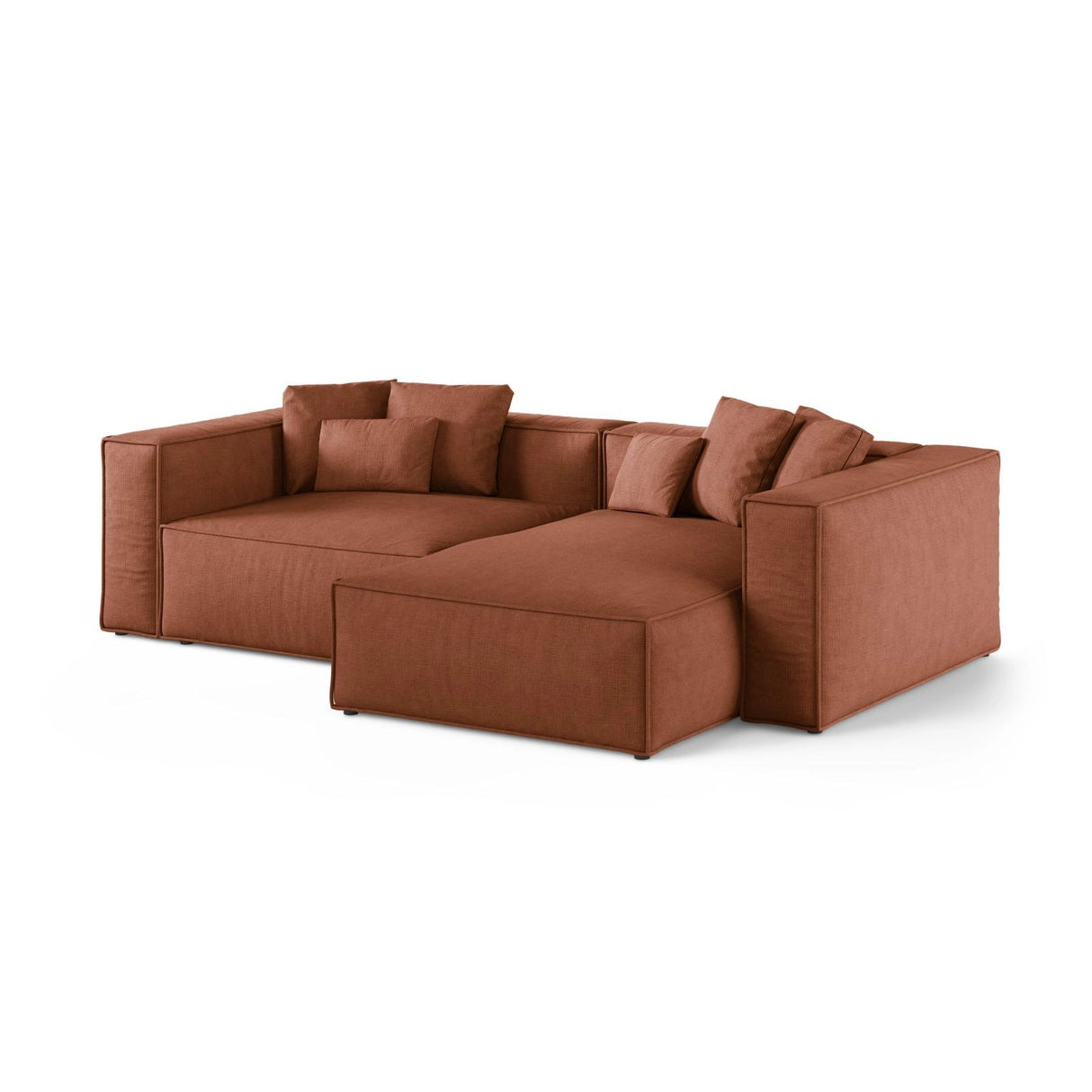 Aveiro 3-Sitzer Ecksofa, Rechte Seite, aus Strukturierter Stoff in Ziegelstein (Liberty 9), 254x167x86 cm von Cosmopolitan Design – Bild 2