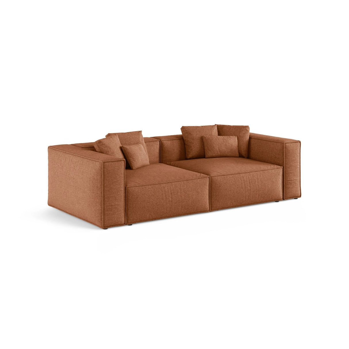 Aveiro 4-Sitzer Sofa aus Chenille in Ziegelstein (Eden 10 Terra), 236x118x86 cm von Cosmopolitan Design – Bild 2