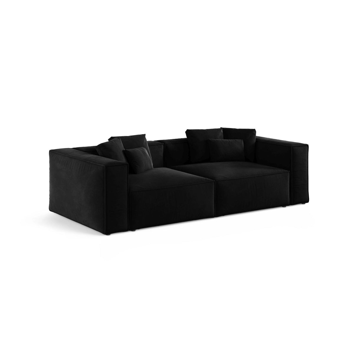 Aveiro 4-Sitzer Sofa aus Samt in Schwarz (Casino Black), 236x118x86 cm von Cosmopolitan Design – Bild 2