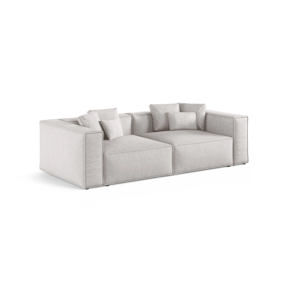 Aveiro 4-Sitzer Sofa aus Strukturierter Stoff in Hellgrau (Liberty 18), 236x118x86 cm von Cosmopolitan Design – Bild 2