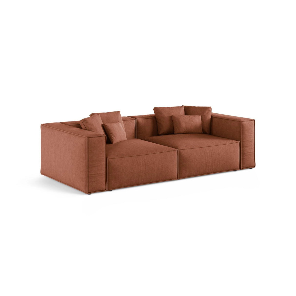 Aveiro 4-Sitzer Sofa aus Strukturierter Stoff in Ziegelstein (Liberty 9), 236x118x86 cm von Cosmopolitan Design – Bild 2