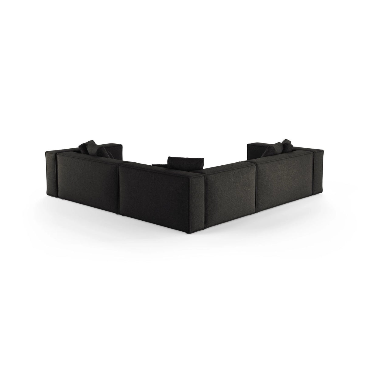 Aveiro 5-Sitzer Ecksofa, symmetrisch, aus Chenille in Anthrazit (Eden 21 Black), 268x268x86 cm von Cosmopolitan Design – Bild 3