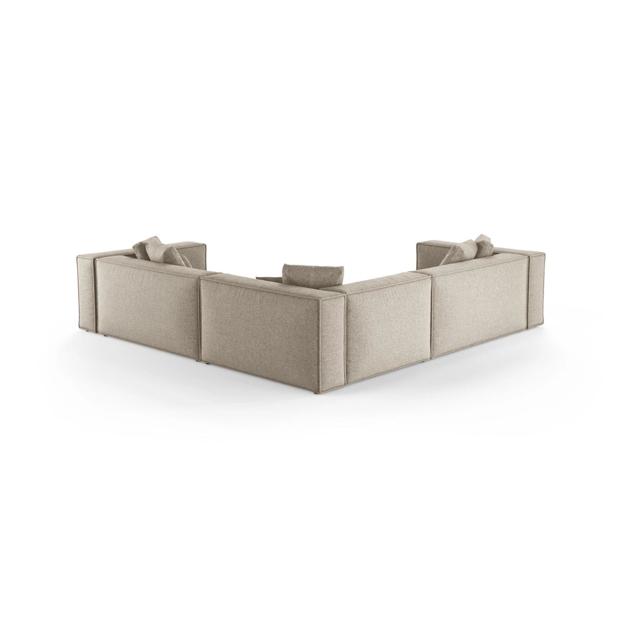 Aveiro 5-Sitzer Ecksofa, symmetrisch, aus Chenille in Dunkelbeige (Eden 4 Beige), 268x268x86 cm von Cosmopolitan Design – Bild 3