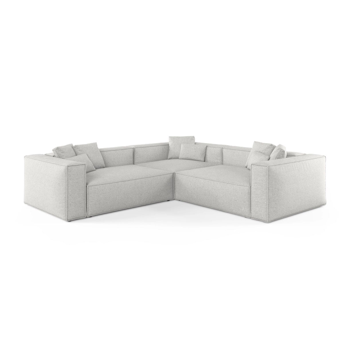 Aveiro 5-Sitzer Ecksofa, symmetrisch, aus Chenille in Silber (Eden 17 Silver), 268x268x86 cm von Cosmopolitan Design – Bild 1