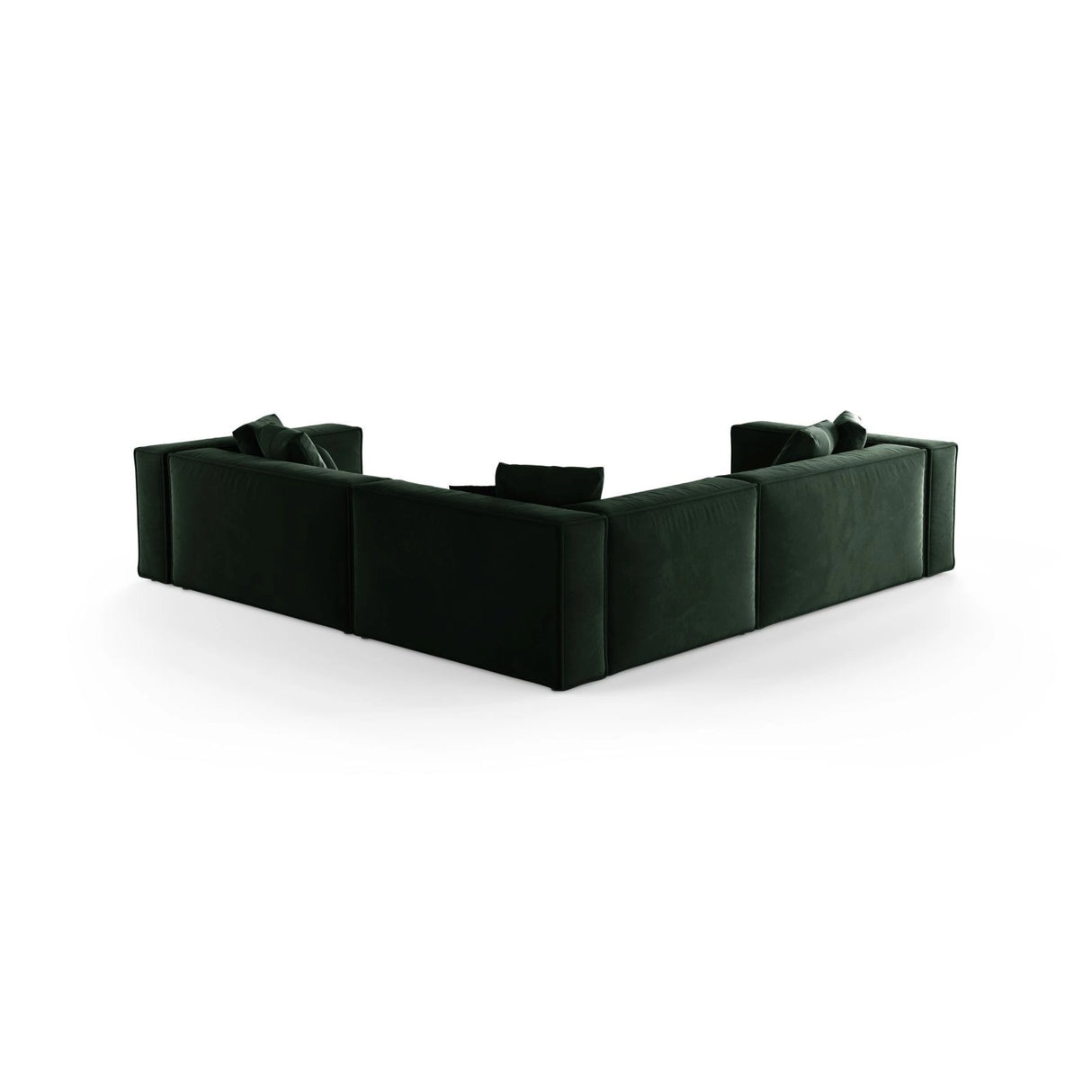 Aveiro 5-Sitzer Ecksofa, symmetrisch, aus Samt in Flaschengrün (Casino Deep Green), 268x268x86 cm von Cosmopolitan Design – Bild 3
