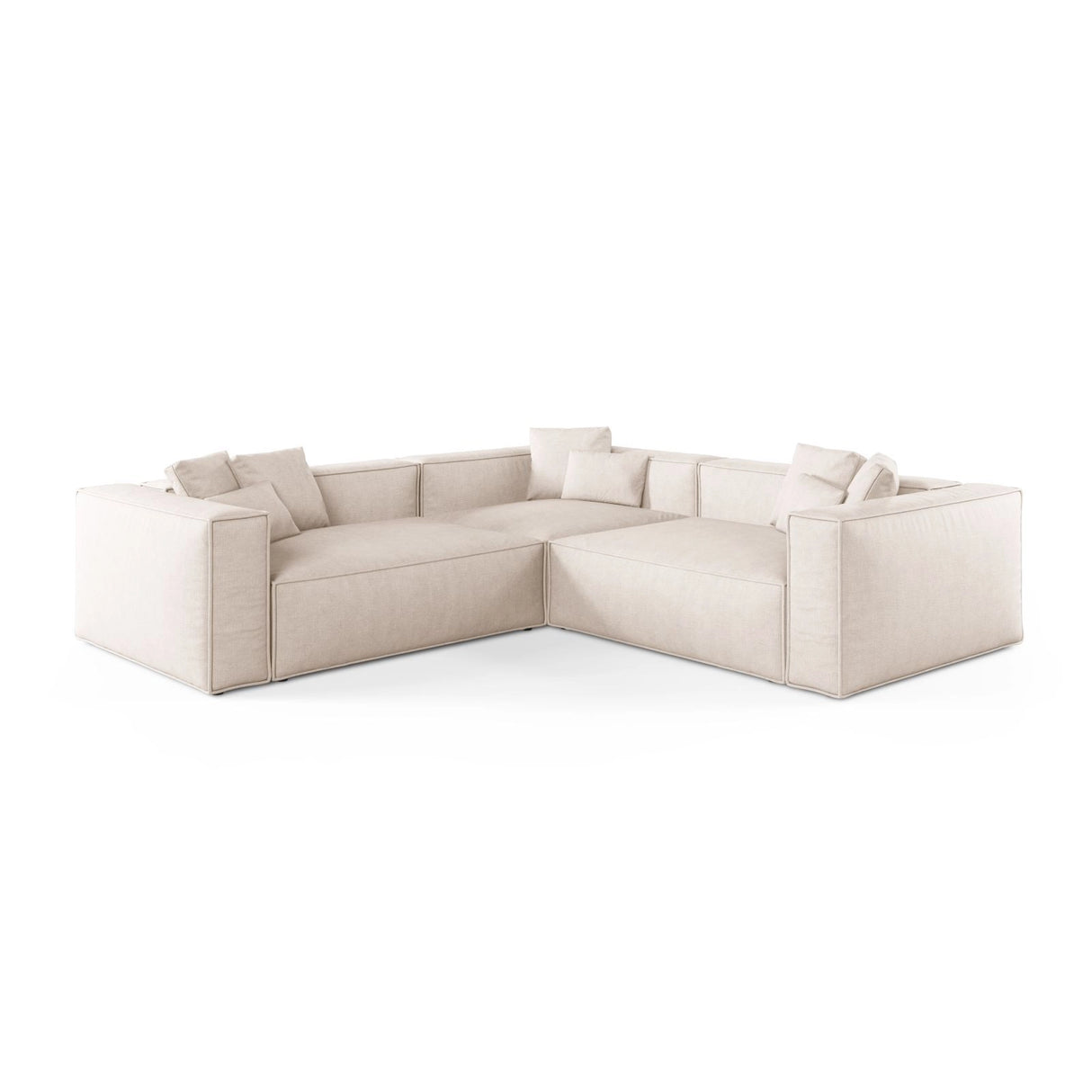 Aveiro 5-Sitzer Ecksofa, symmetrisch, aus Strukturierter Stoff in Beige (Liberty 2), 268x268x86 cm von Cosmopolitan Design – Bild 1