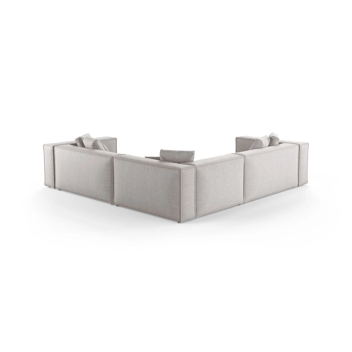 Aveiro 5-Sitzer Ecksofa, symmetrisch, aus Strukturierter Stoff in Hellgrau (Liberty 18), 268x268x86 cm von Cosmopolitan Design – Bild 3
