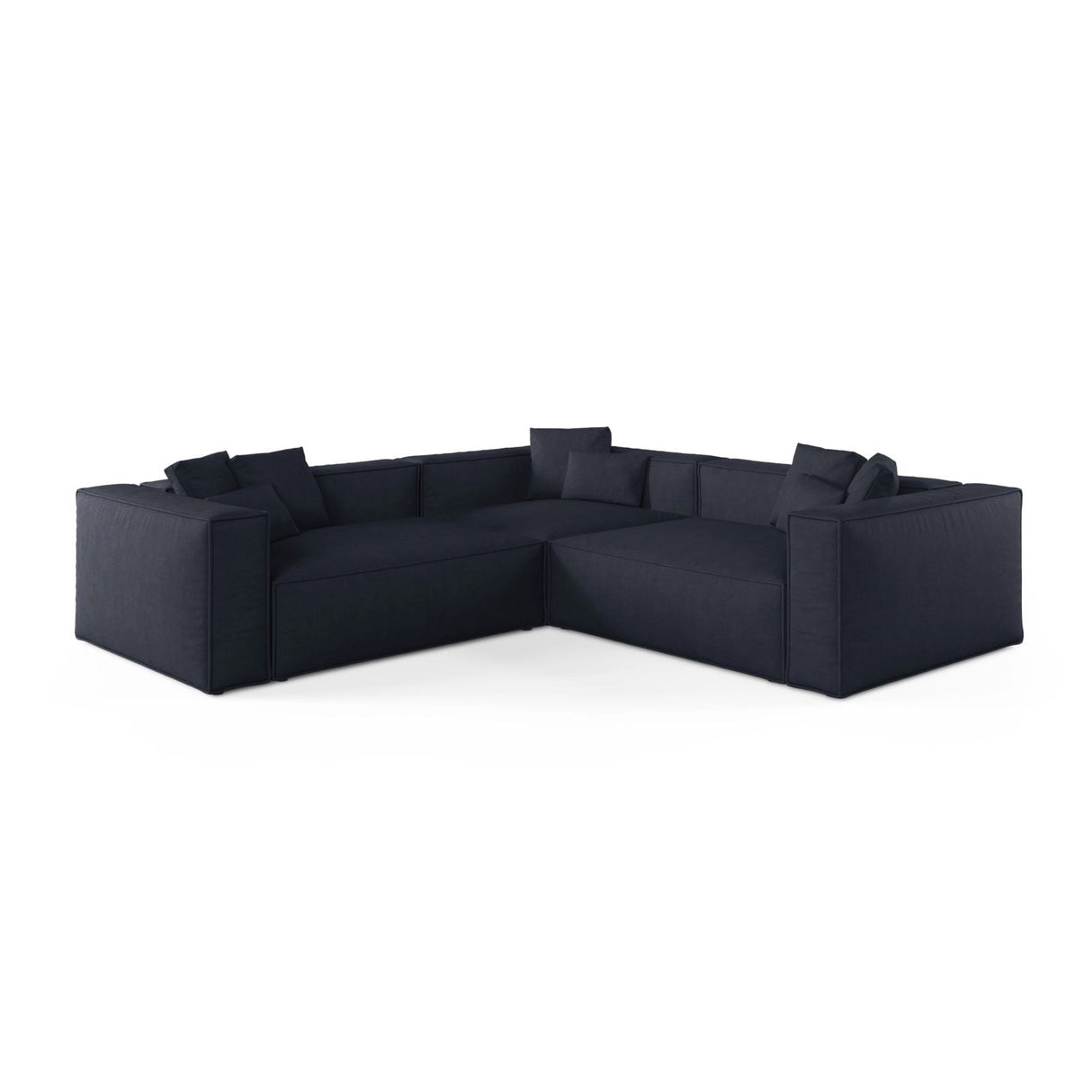 Aveiro 5-Sitzer Ecksofa, symmetrisch, aus Strukturierter Stoff in Marineblau (Liberty 15), 268x268x86 cm von Cosmopolitan Design – Bild 1