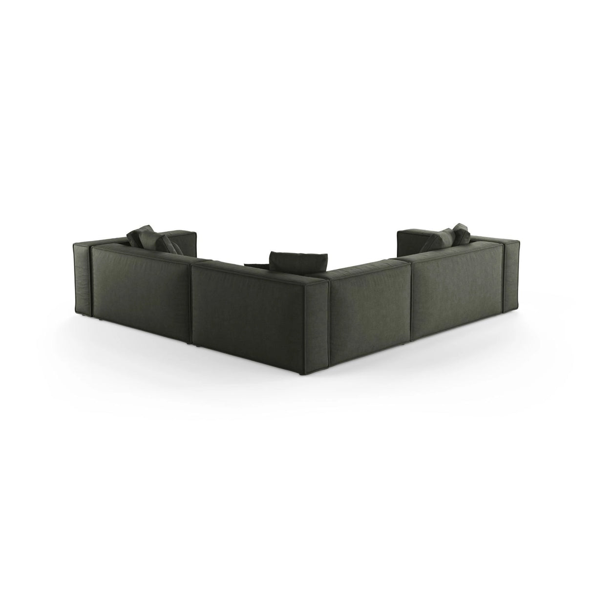 Aveiro 5-Sitzer Ecksofa, symmetrisch, aus Strukturierter Stoff in Moosgrün (Liberty 12), 268x268x86 cm von Cosmopolitan Design – Bild 3