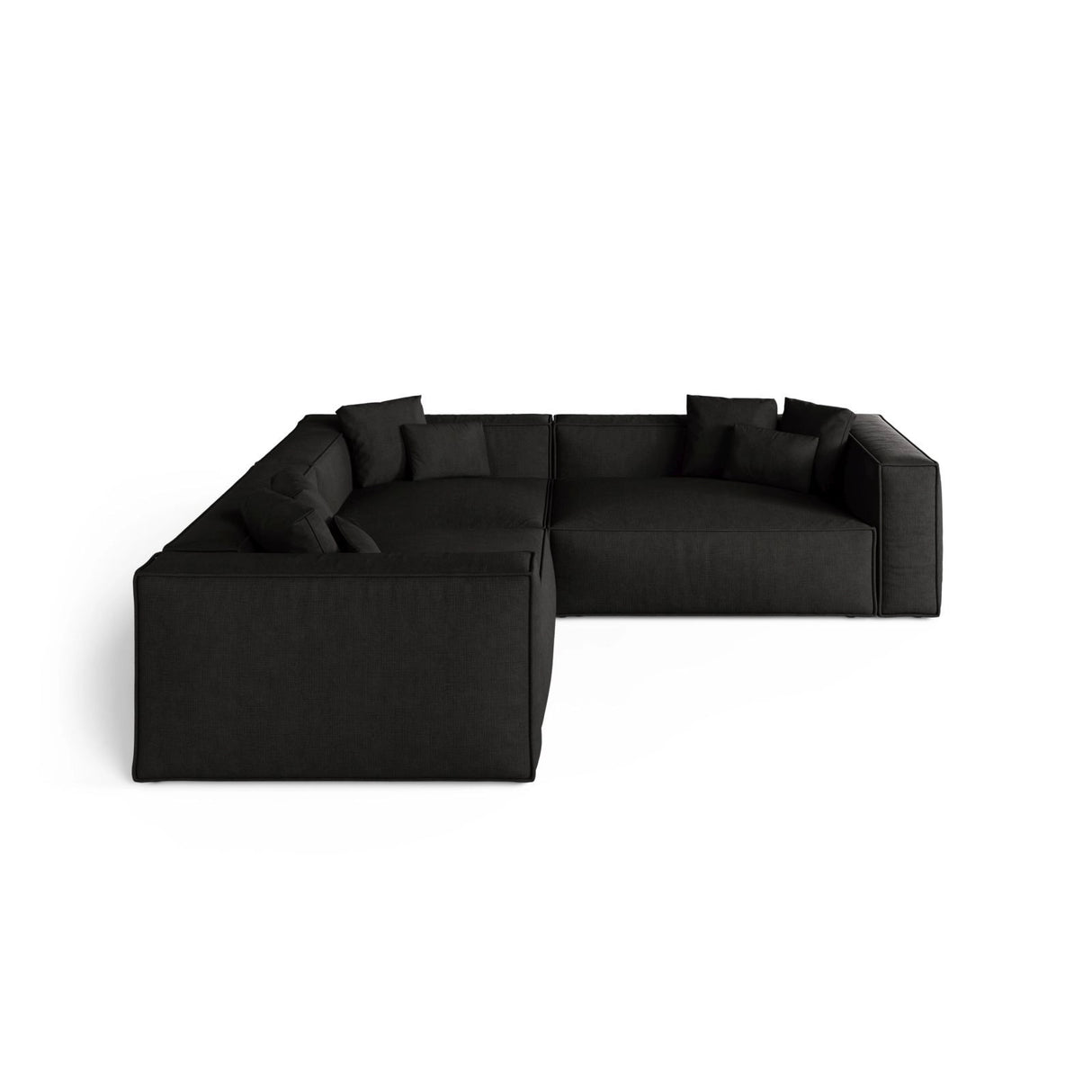 Aveiro 5-Sitzer Ecksofa, symmetrisch, aus Strukturierter Stoff in Schwarz (Liberty 22), 268x268x86 cm von Cosmopolitan Design – Bild 2