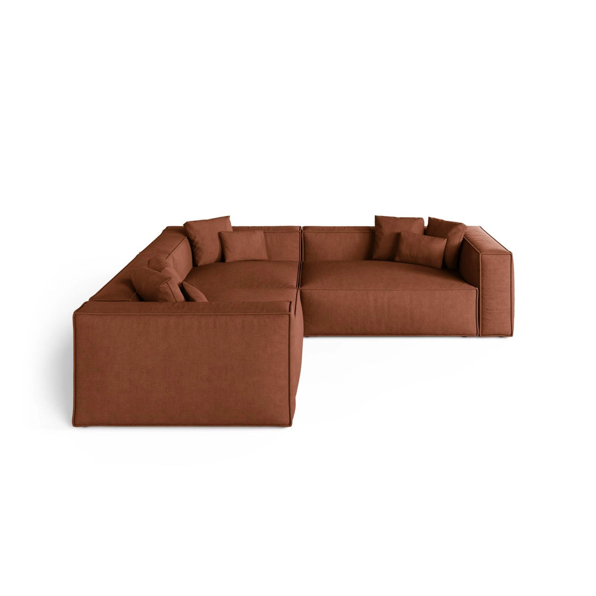 Aveiro 5-Sitzer Ecksofa, symmetrisch, aus Strukturierter Stoff in Ziegelstein (Liberty 9), 268x268x86 cm von Cosmopolitan Design – Bild 2