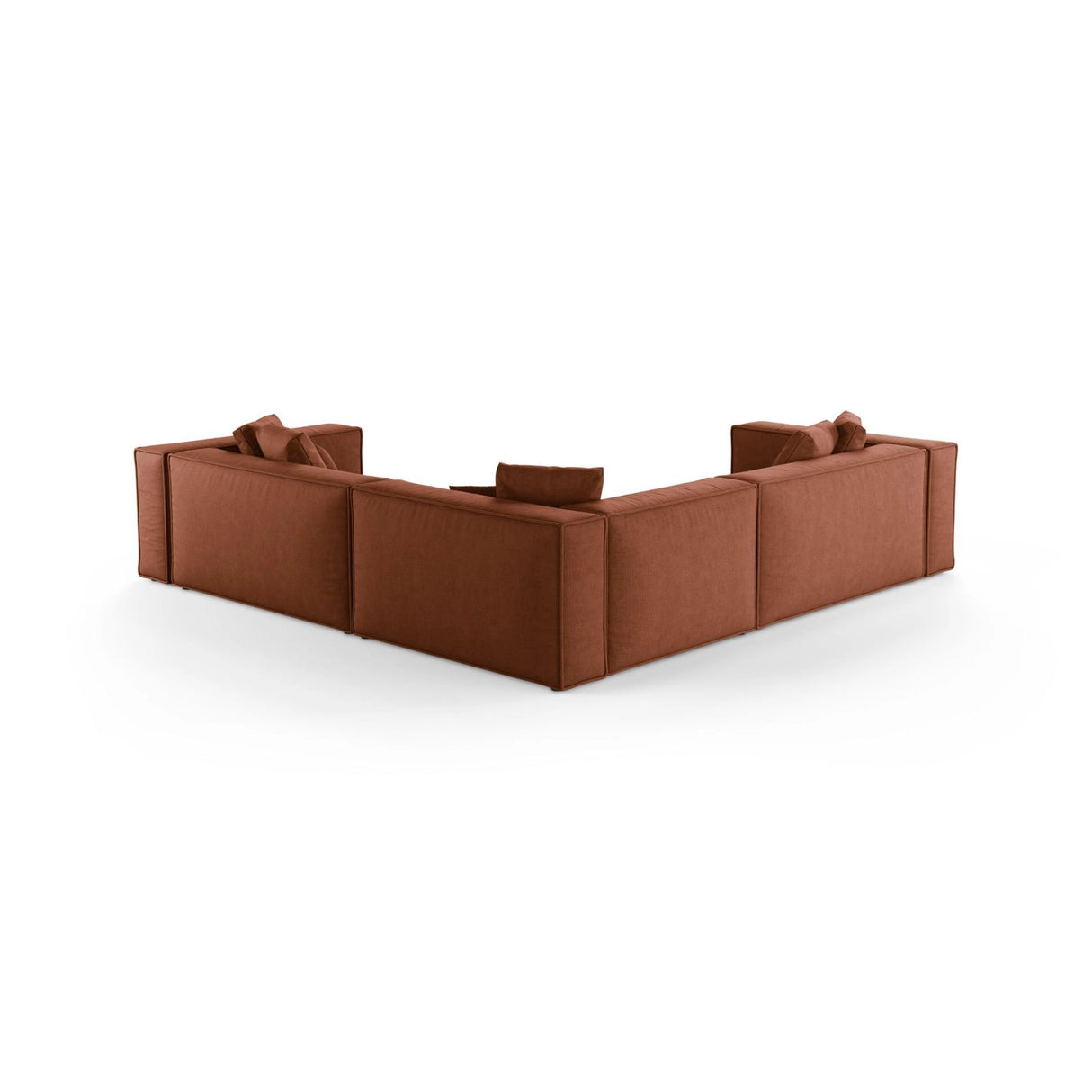Aveiro 5-Sitzer Ecksofa, symmetrisch, aus Strukturierter Stoff in Ziegelstein (Liberty 9), 268x268x86 cm von Cosmopolitan Design – Bild 3