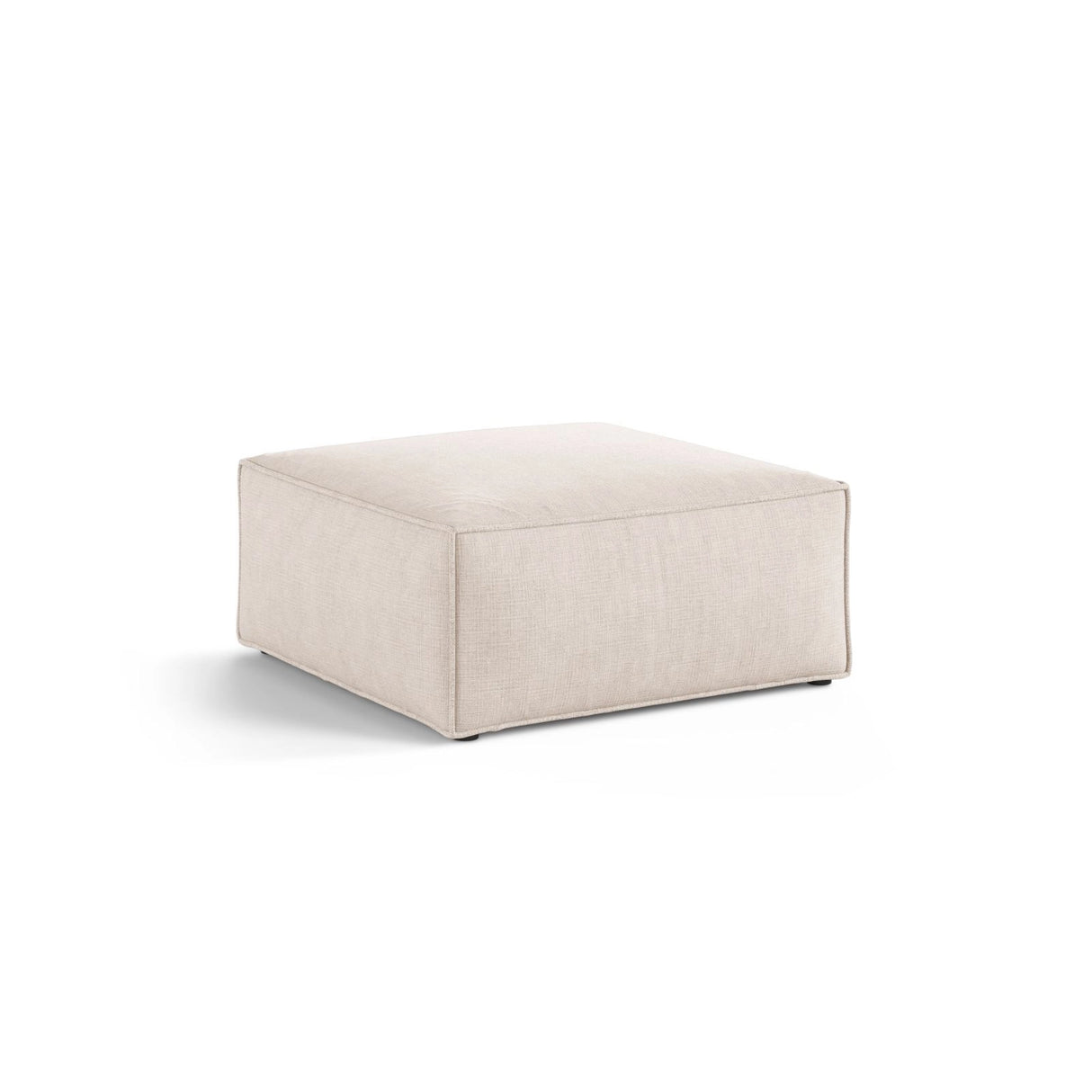 Aveiro Pouf aus Strukturierter Stoff in Beige (Liberty 2), 75x75x41 cm von Cosmopolitan Design – Bild 2