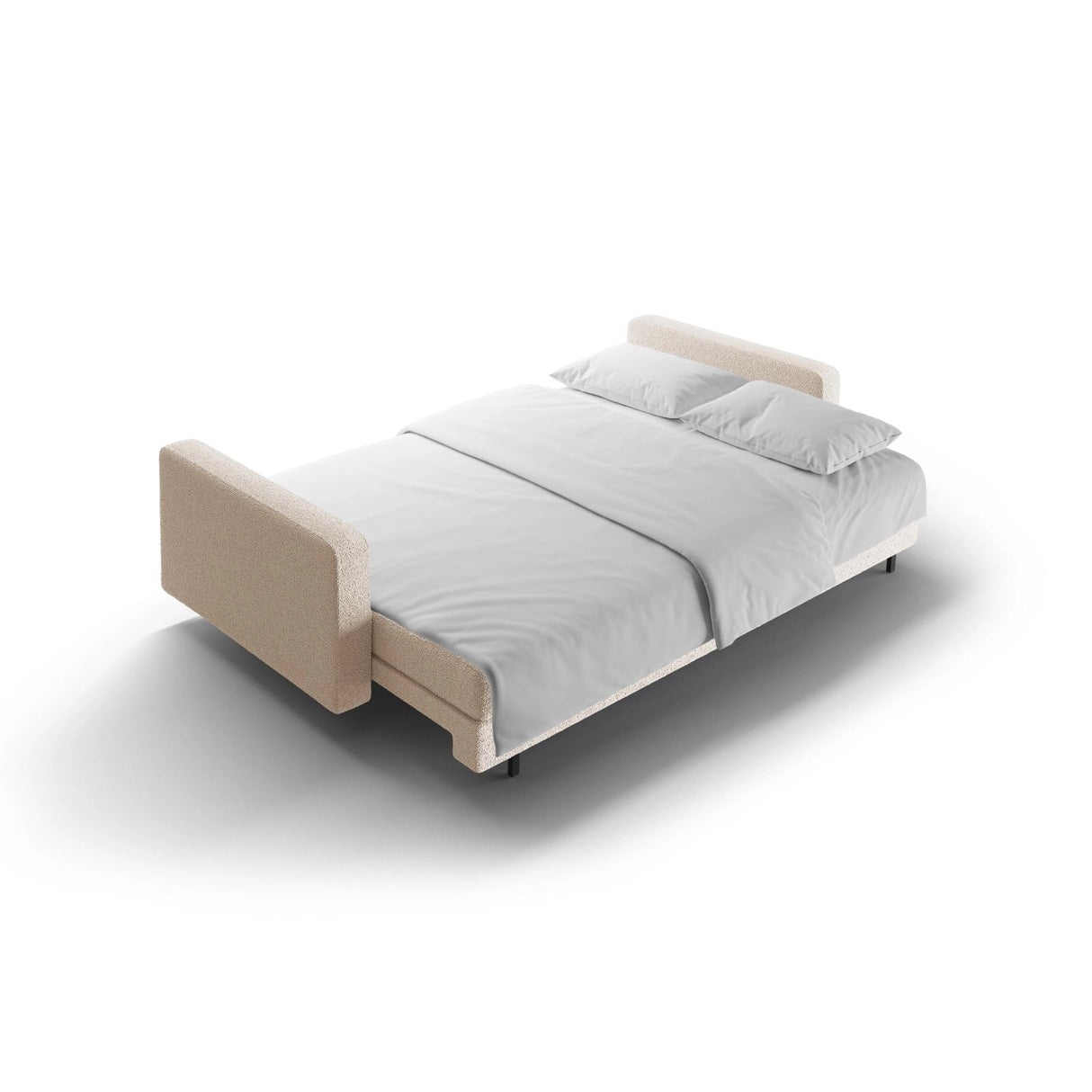 Bali 3-Sitzer Sofa mit Schlaffunktion und Stauraum, aus Boucle in Beige (Baloo 2074), 222x84x105 cm von Cosmopolitan Design – Bild 7