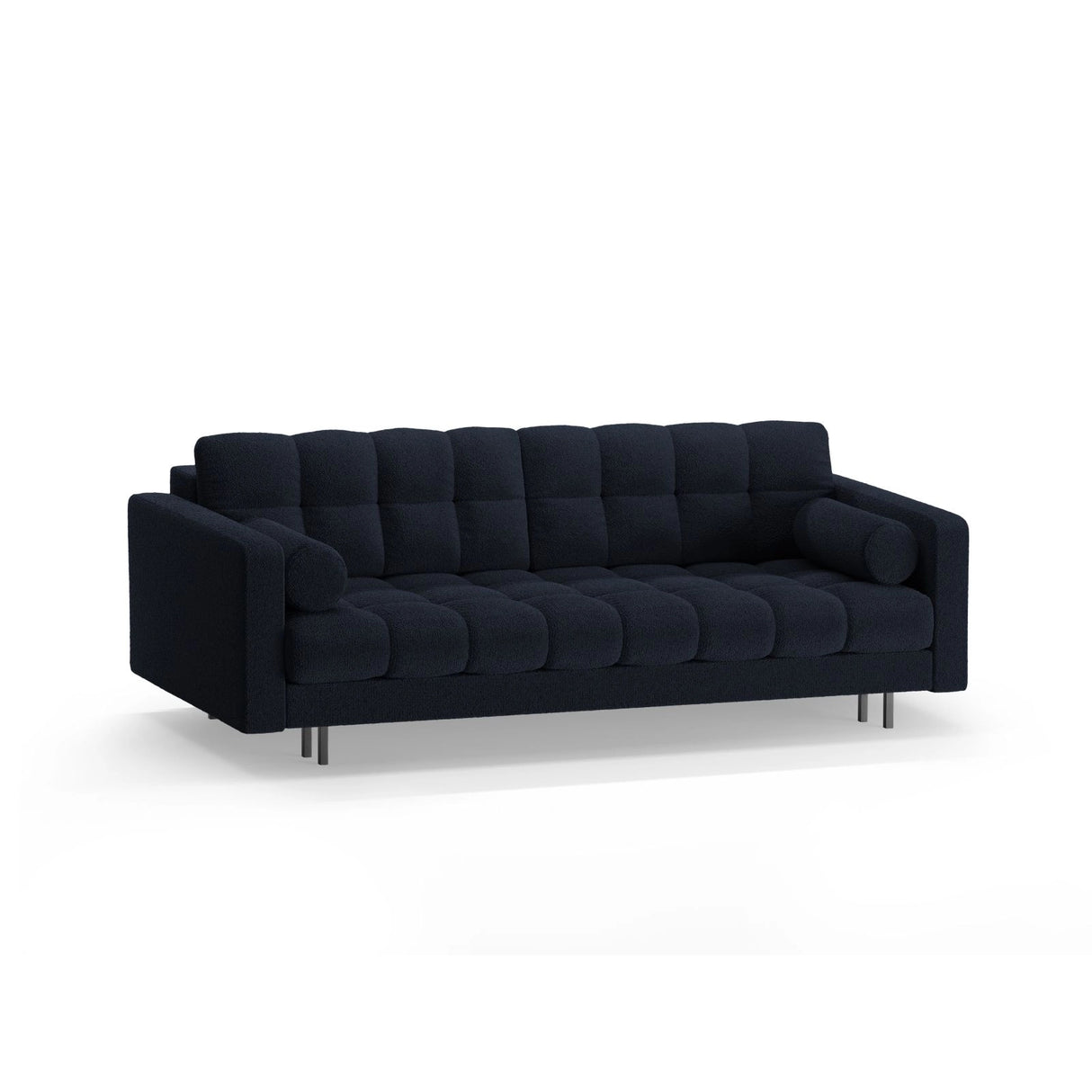 Bali 3-Sitzer Sofa mit Schlaffunktion und Stauraum, aus Boucle in Dunkelblau (Baloo 2088), 222x84x105 cm von Cosmopolitan Design – Bild 4