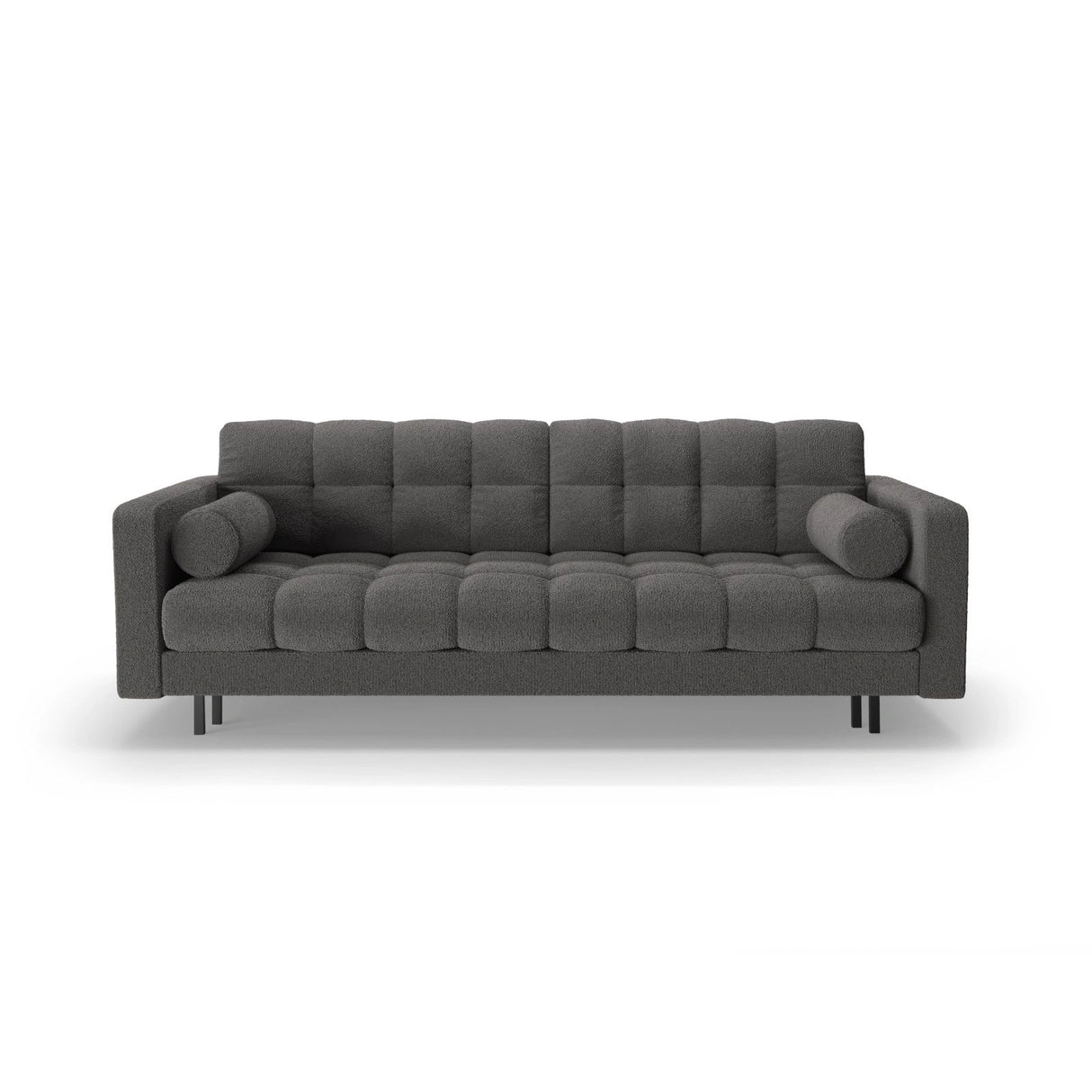 Bali 3-Sitzer Sofa mit Schlaffunktion und Stauraum, aus Boucle in Dunkelgrau (Baloo 2083), 222x84x105 cm von Cosmopolitan Design – Bild 1