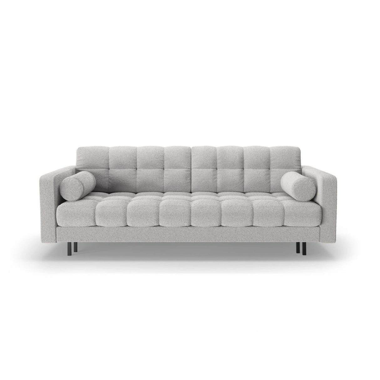 Bali 3-Sitzer Sofa mit Schlaffunktion und Stauraum, aus Boucle in Hellgrau (Baloo 2085), 222x84x105 cm von Cosmopolitan Design – Bild 1