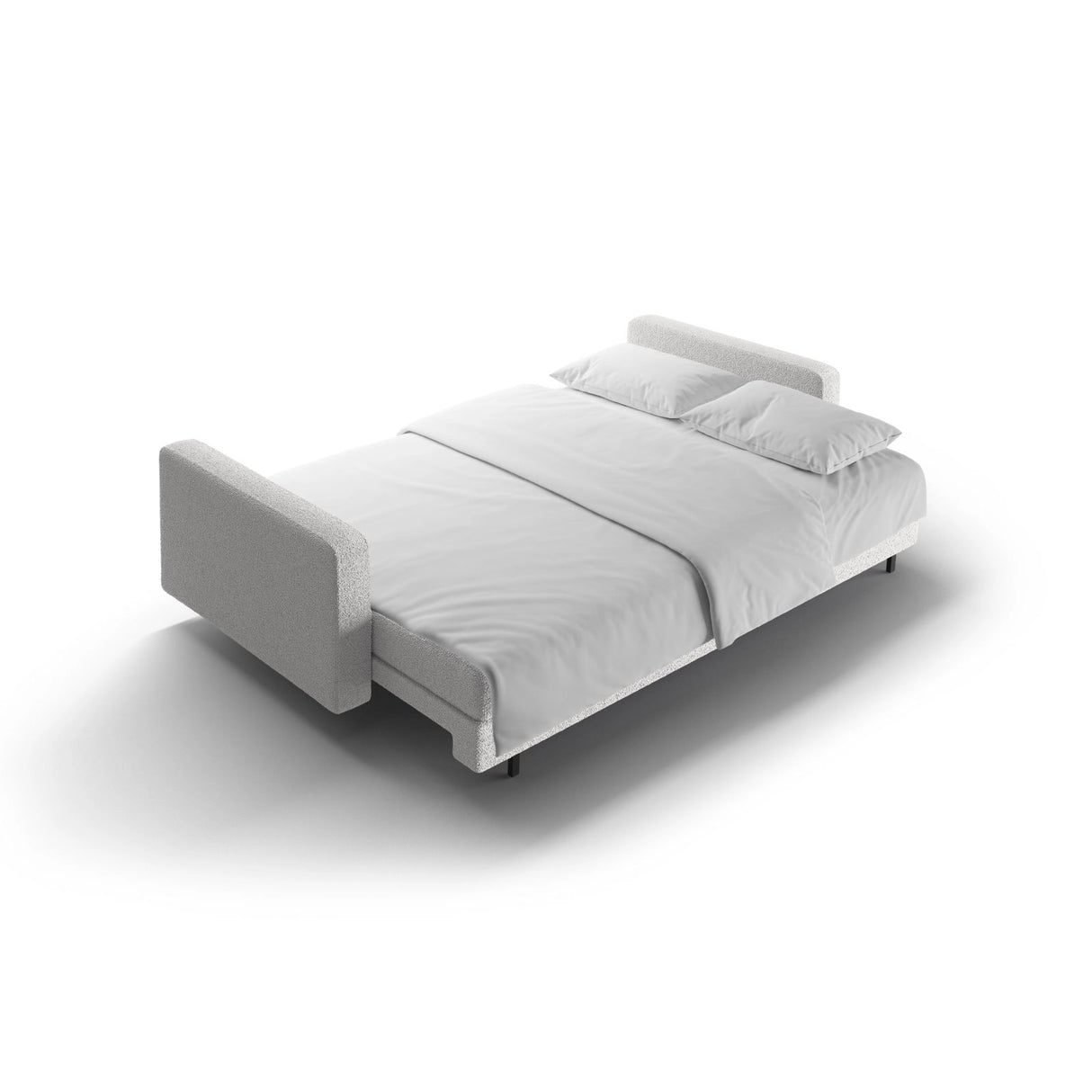 Bali 3-Sitzer Sofa mit Schlaffunktion und Stauraum, aus Boucle in Hellgrau (Baloo 2085), 222x84x105 cm von Cosmopolitan Design – Bild 7